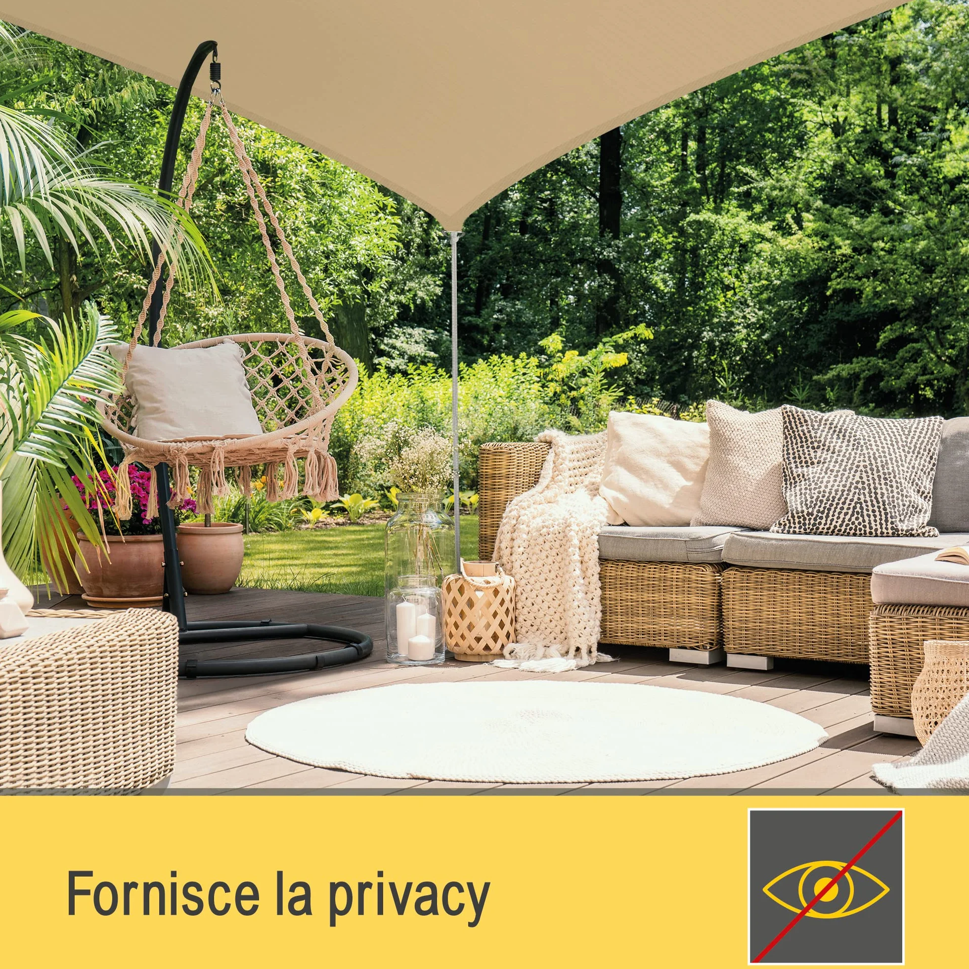 Sol Royal Tenda a Vela Impermeabile 7x5x5 m SolVision PS9 – Tenda da Giardino Sole per Esterno – Telo Ombreggiante Parasole Protezione Anti Raggi UV Sabbia – Triangolare 700x500x500 cm