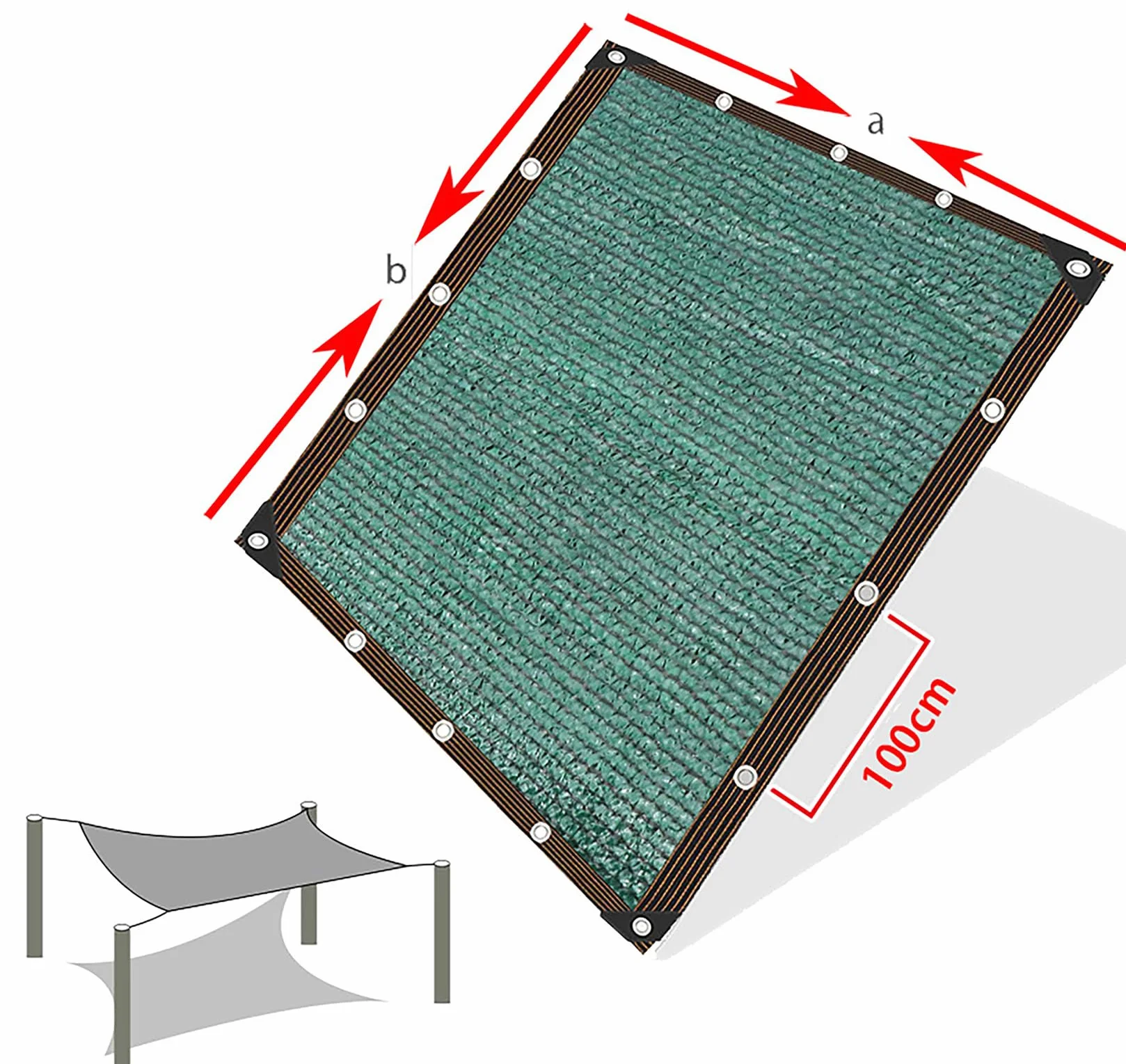 Telo Ombreggiante Verde 2x5m Rete Ombreggiante per Esterni Con Occhielli | 90% Sole/UV Protezione Tessuto Ombreggiantes Traspirante Hdpe Panno Vele Parasole per Giardino/Pergola/Piante Da Patio