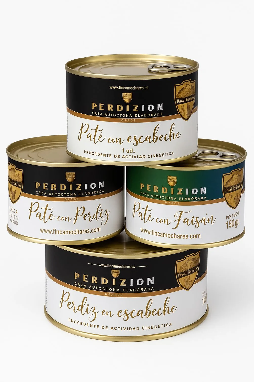 Confezione Gourmet. Pernice in agrodolce speciale 475 g + Paté di fagiano artigianale 150 gr + Patés d'anatra artigianales 150 grs + Paté di pernice artigianale 150 gs. Regalo originale.