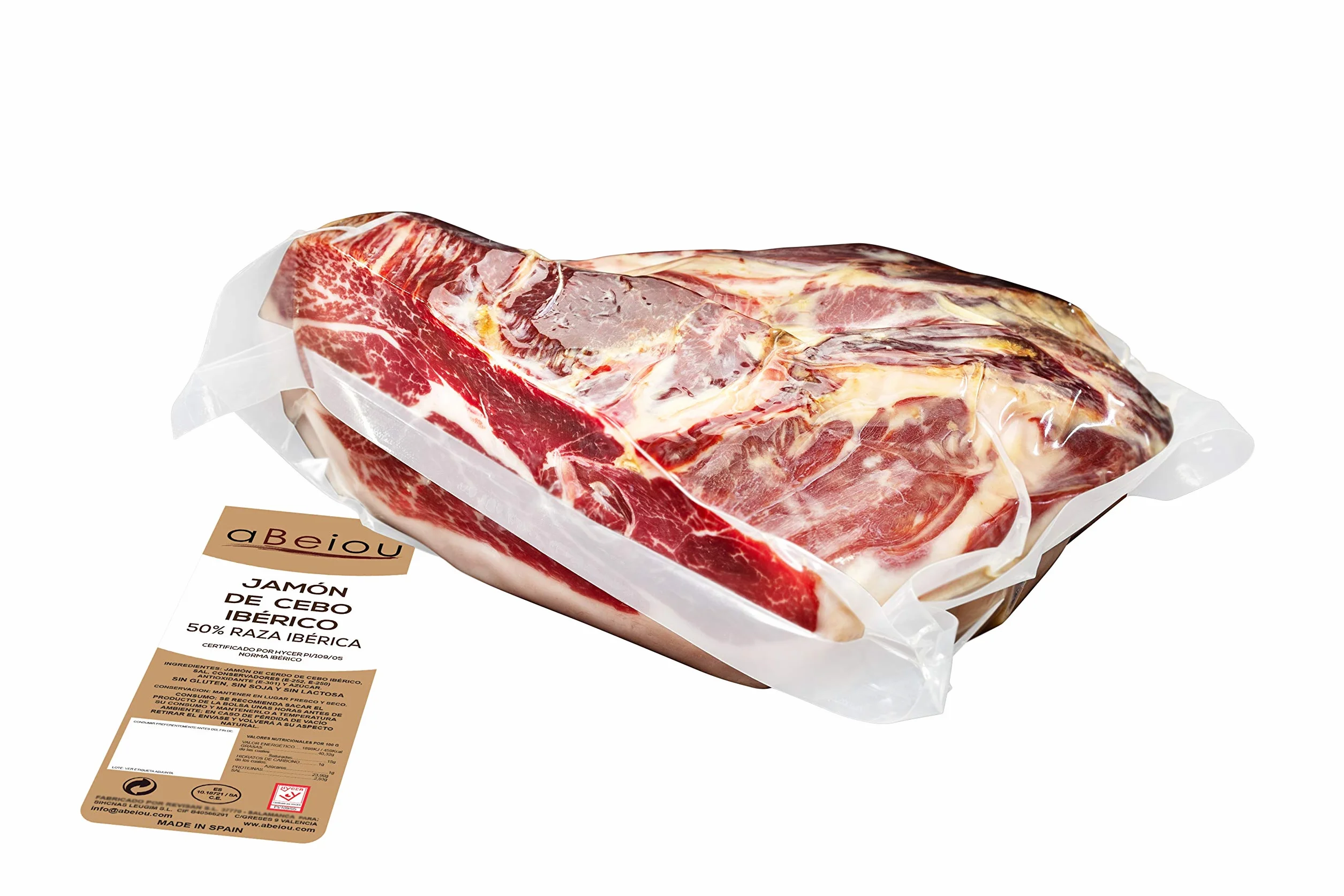 Prosciutto Iberico Crudo Disossato 1 kg — Stagionatura +30 Mesi — Cert. Hycer — Guijuelo Spagnolo — Jamón Ibérico — aBeiou