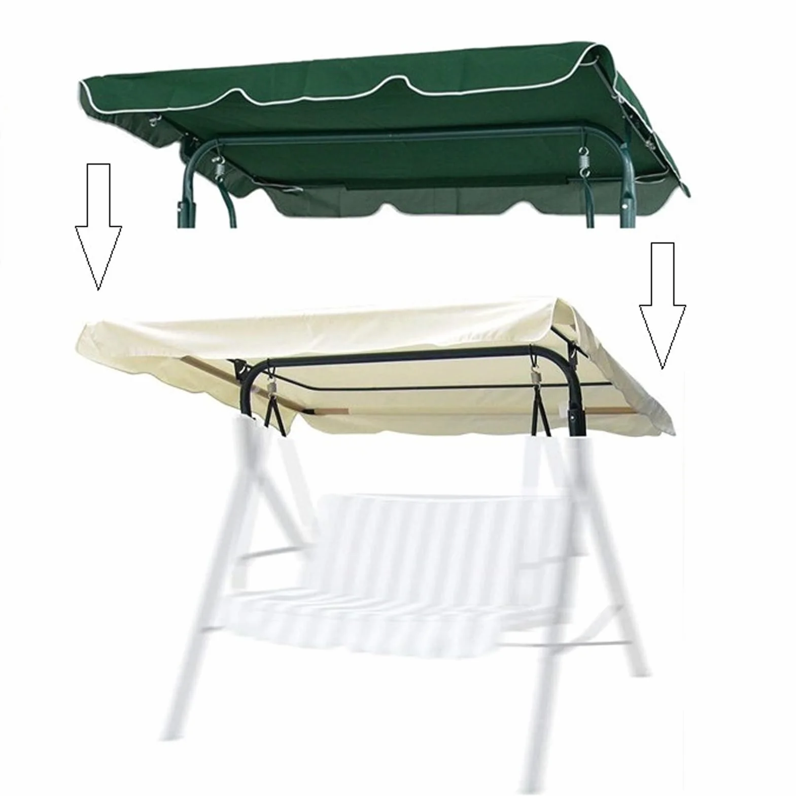 Generico Tettuccio Per Dondolo Tetto Di Ricambio Per Dondolo Da Giardino Impermeabile Antivento Vari Dimensioni 2195 X 125 X 15 Cm