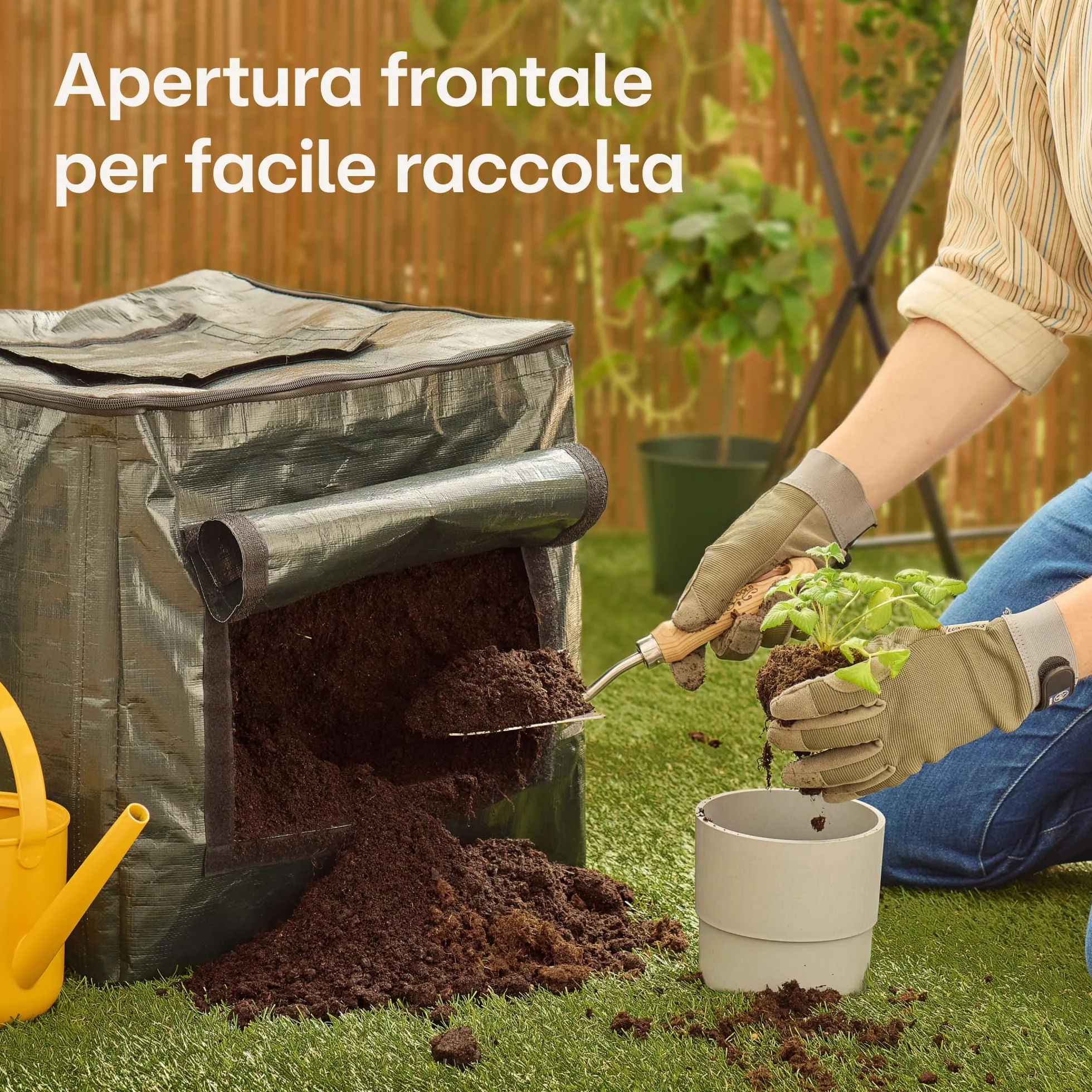 Praknu Piccola Compostiera da Giardino 85 L - Salvaspazio - Resistente alle Intemperie - Compostatore Rapido per Rifiuti da Cucina