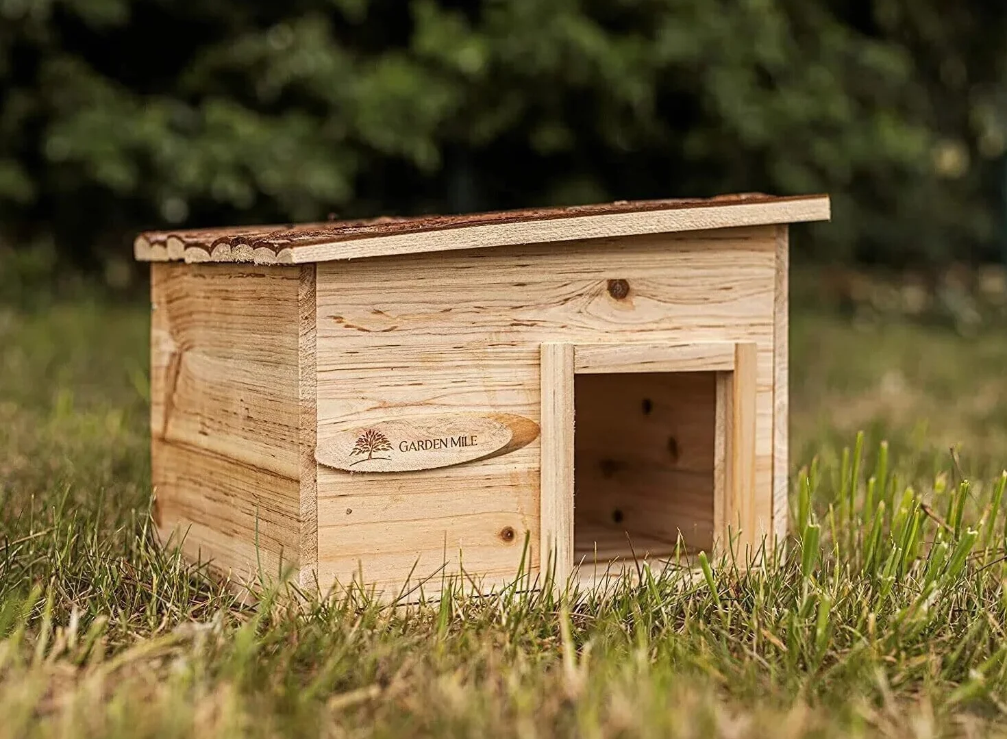 Garden Mile Habitat per riccio hibernation shelter durevole in legno a prova di predatore stazione di alimentazione casa tetto in legno giardino fauna selvatica