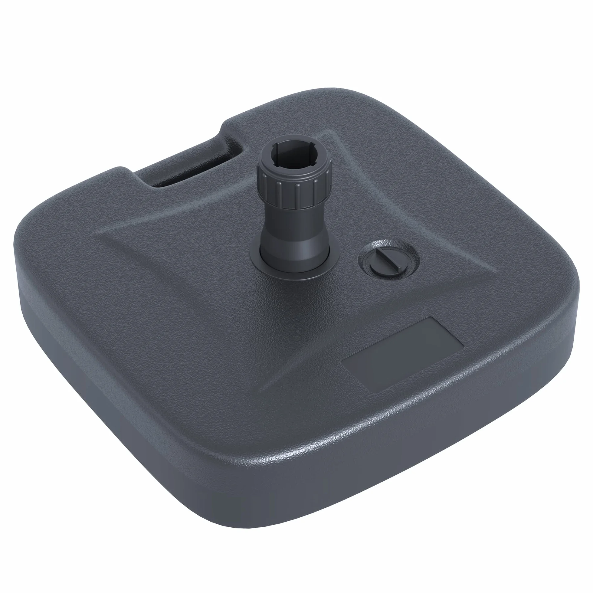 Outsunny Base per Ombrellone da Giardino in HDPE, Base per Ombrellone con Maniglia, Supporto per Pali Ø38mm, Riempibile con 20 kg di Acqua e 30 kg di Sabbia, per Giardino Piscina, Nero