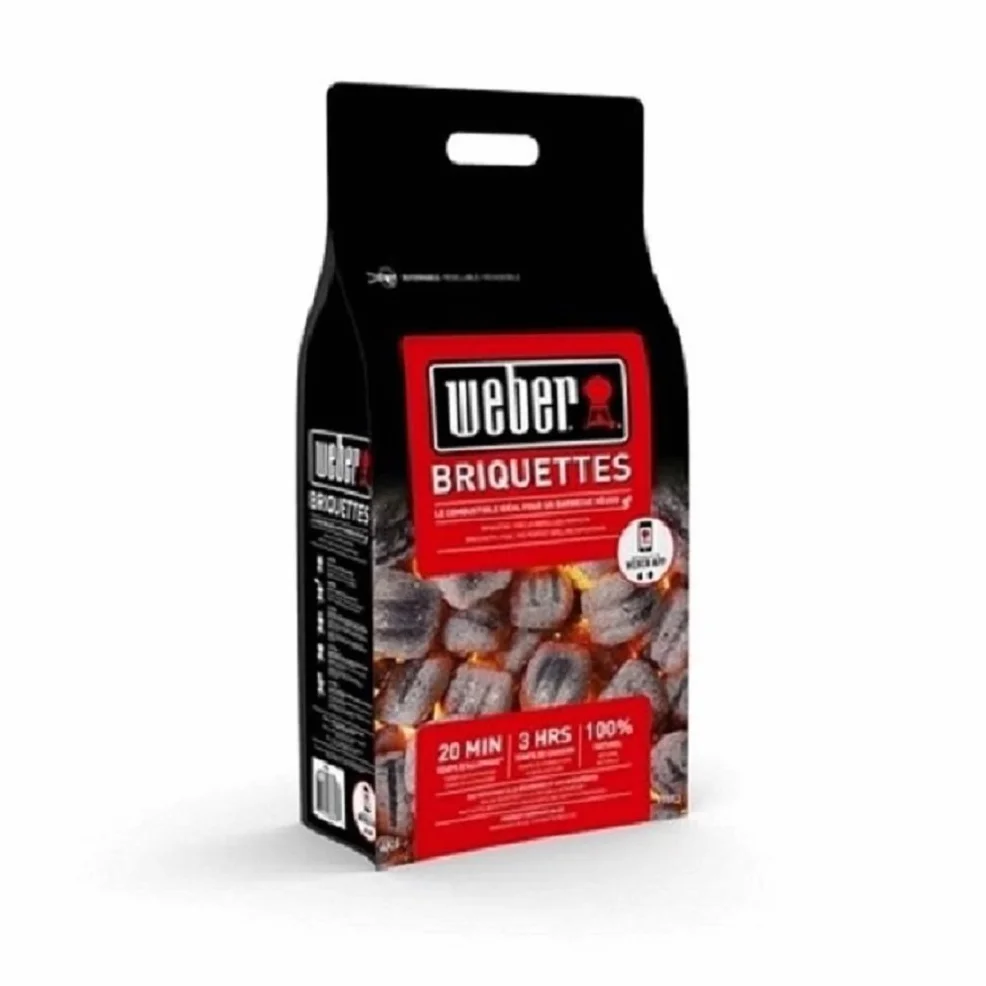 Weber Bricchette di Carbone 4 kg, Nero, 40,5 x 35,2 x 17,2 cm, 17667
