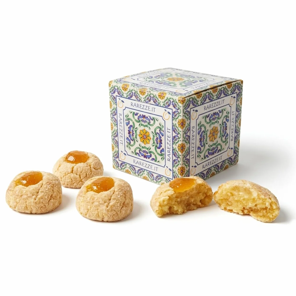 RAREZZE | Biscotti di Pasta di Mandorla Siciliana all'ARANCIA | Deliziosa confezione regalo (kg.1) | Dolci tipici di Sicilia | Preparazione artigianale | Spediti appena sfornati !