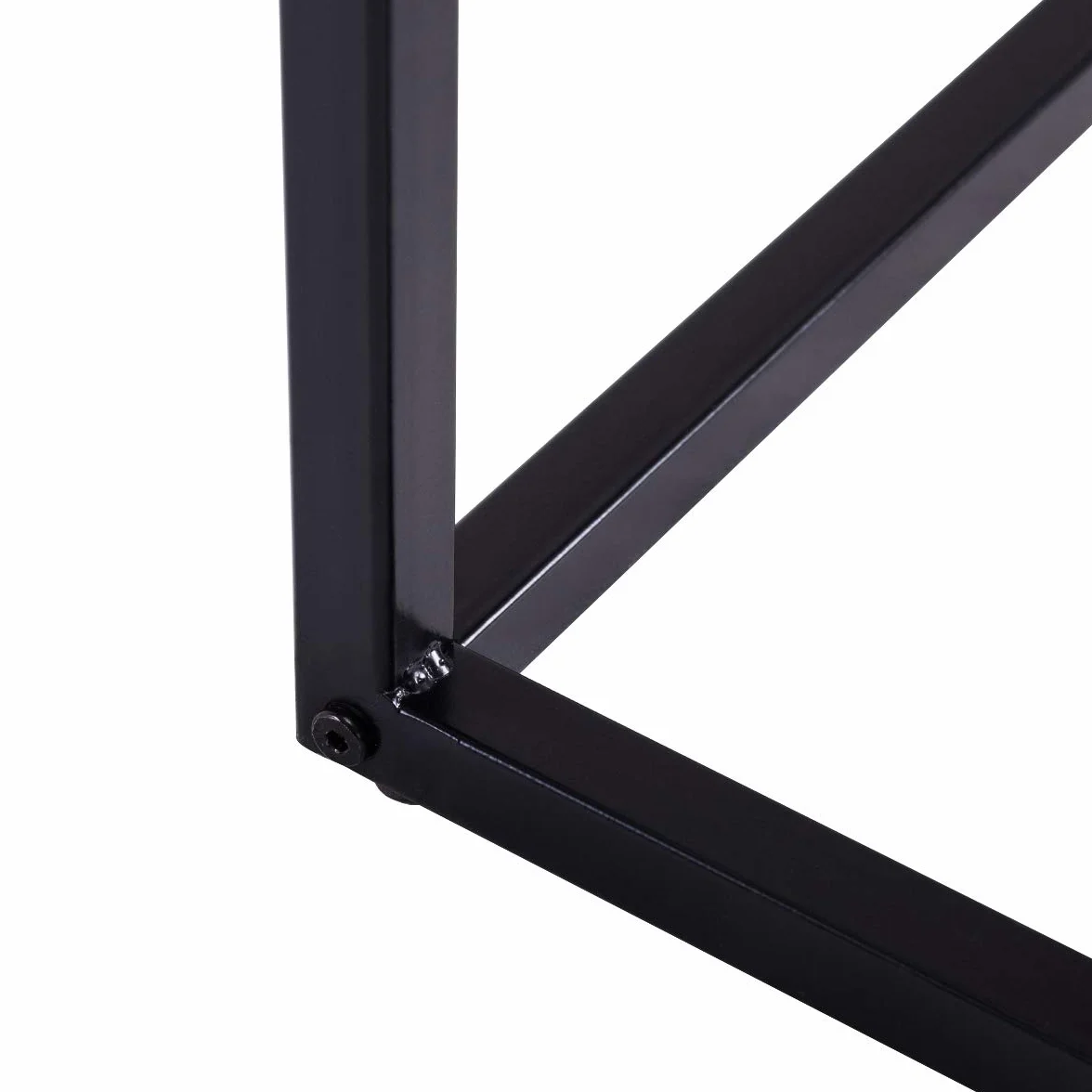 COSTWAY Tavolino Porta PC Laptop, Tavolo da caffè in Legno e Metallo, Ideale per Soggiorno, Balcone, Studio e Giardino, 55 x 35 x 65 cm (Noce)