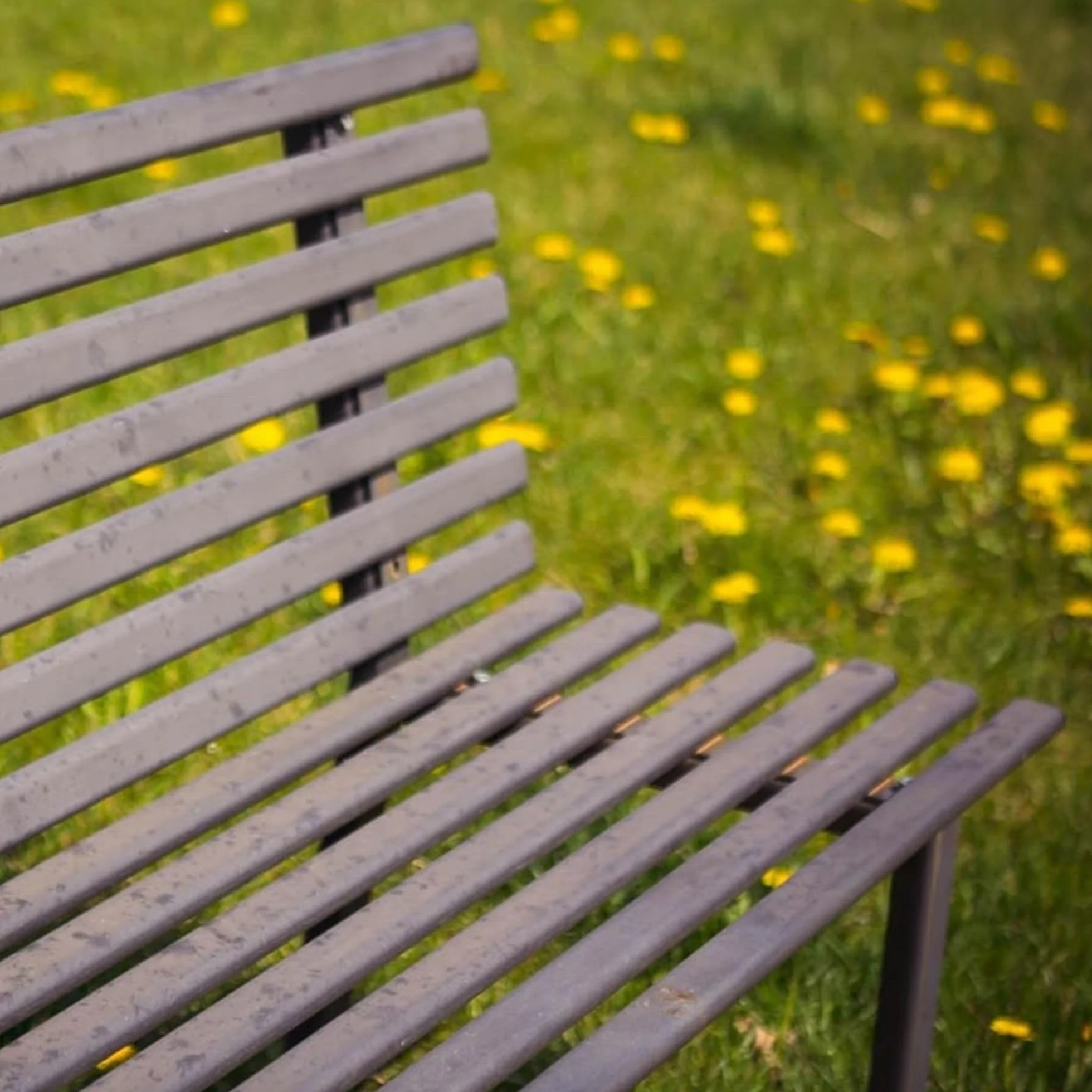 ANDRYS Panchina da Esterno e Giardino - Panca con Schienale in Acciaio Zincato a Freddo - Grigio Antracite 150x50x82cm