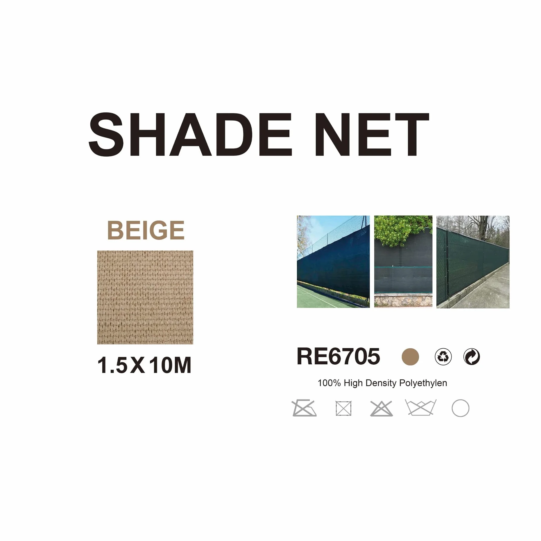 Rebecca Mobili Telo Frangivista, Copertura Recinto, Hdpe, Beige, Con Occhielli Rinforzati, Per Giardino Terrazzo - Misure HxL: 1,5 x 10 mt - Art. RE6706