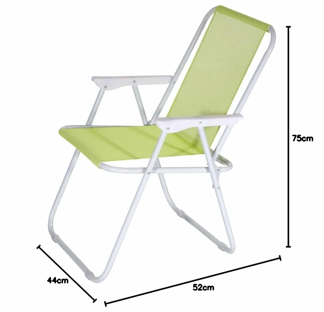 VERDELOOK Sedia Lanzarote Pieghevole da Spiaggia 52x44x75 cm, Lime Giardino Esterni