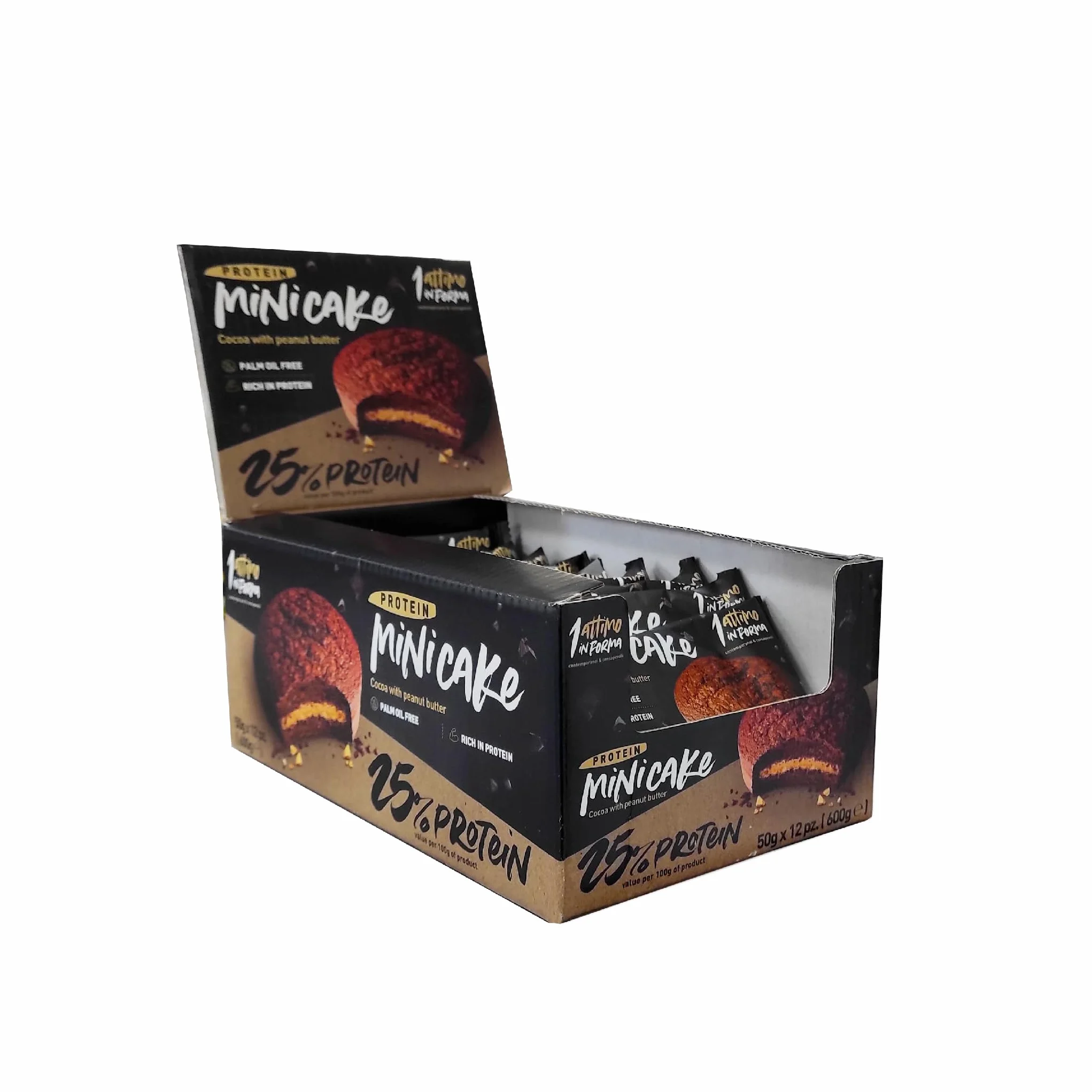 1 Attimo in Forma | Mini Cake Proteica 25% Cacao e Burro (12 tortine)