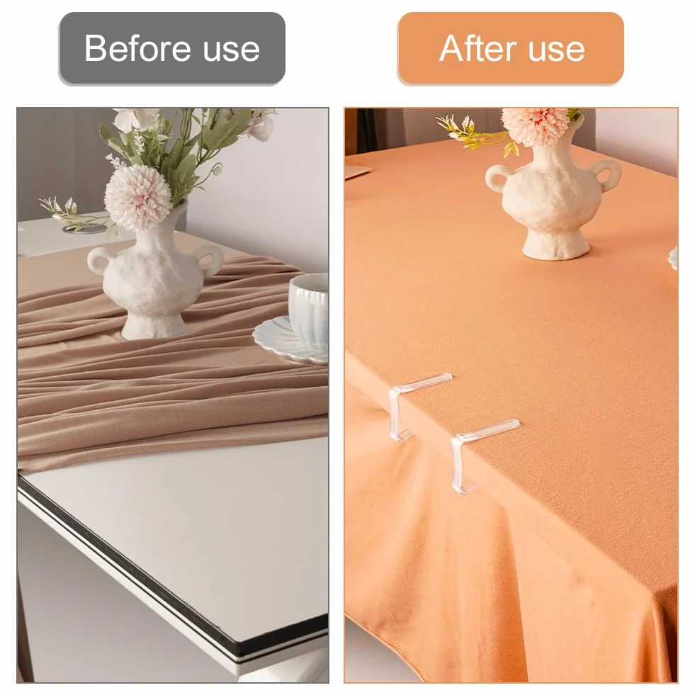 AUAUY 27pz Fermagli Tovaglia Plastica, Trasparenti Clip per Tovaglie da Picnic Ferma Tovaglia Plastica per Tabella Natale Casa Festa di per Interni ed Esterni Campeggio