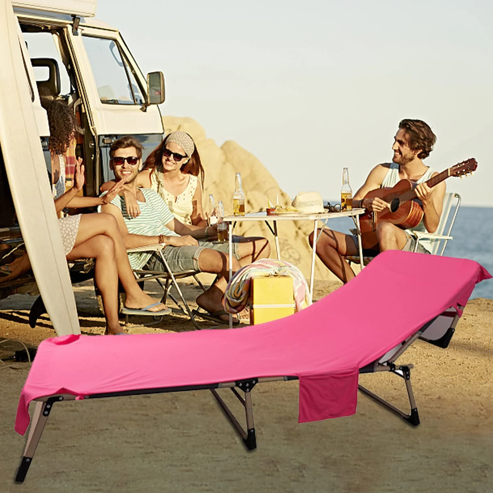 Fulenyi Sedia Spiaggia Lounge | Sedia a sdraio in microfibra per piscina, spiaggia per vacanze, bagni solari, giardino, spiaggia, hotel, patio,