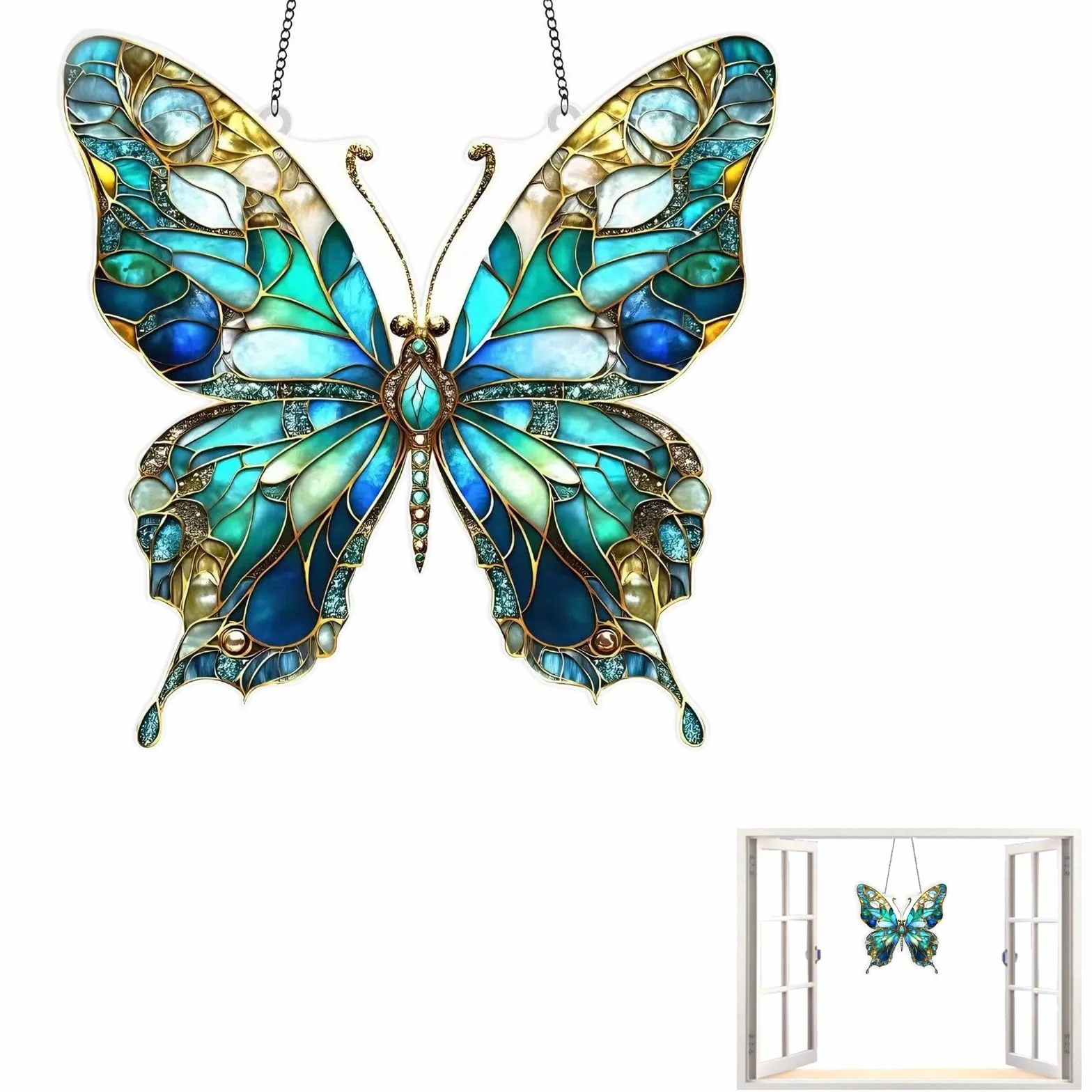 Acchiappasole Farfalla In Acrilico, Acchiappasole Farfalla, Decorazione Sospesa Per Finestra, Balcone, Giardino, Crea Giochi Di Luce, Estetica Primaverile.