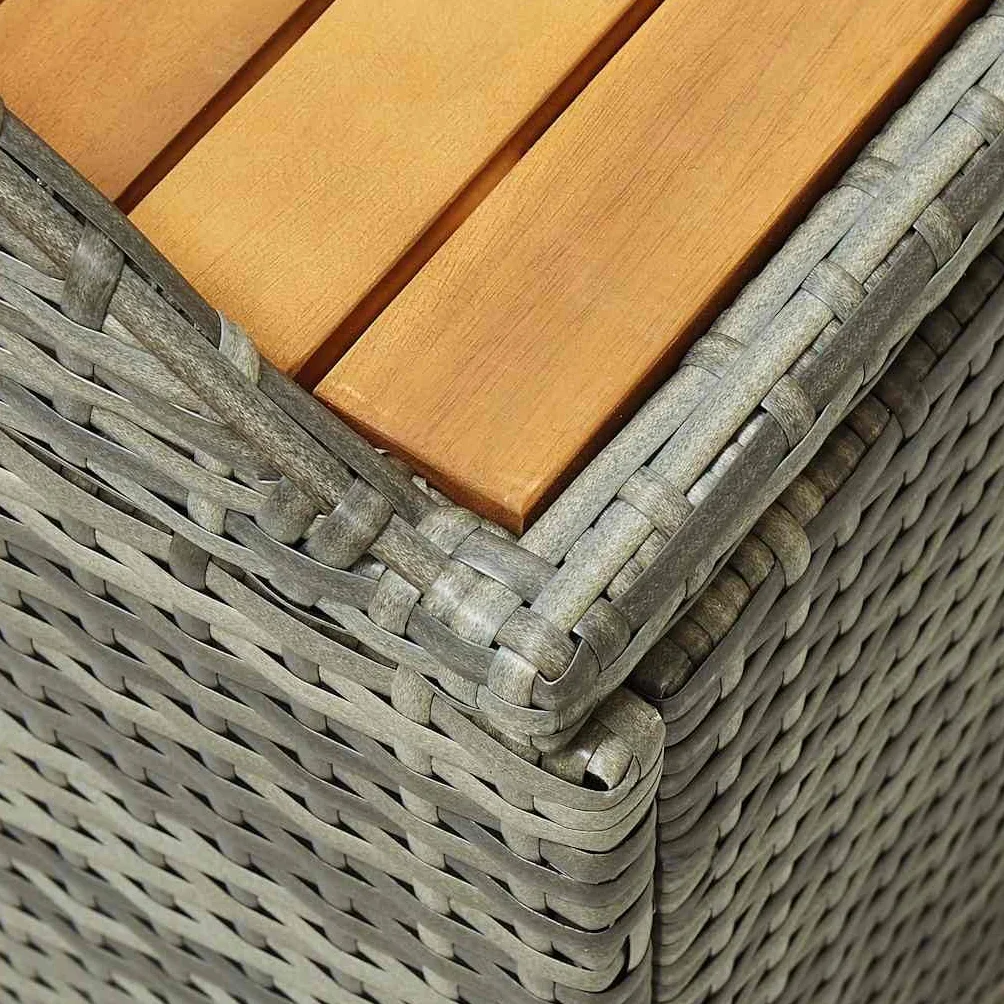 vidaXL Panca Giardino con Vano Portaoggetti Rustica Robusta Elegante Baule Cassapanca Panchina da Esterno 120 cm in Legno e Polyrattan Grigio