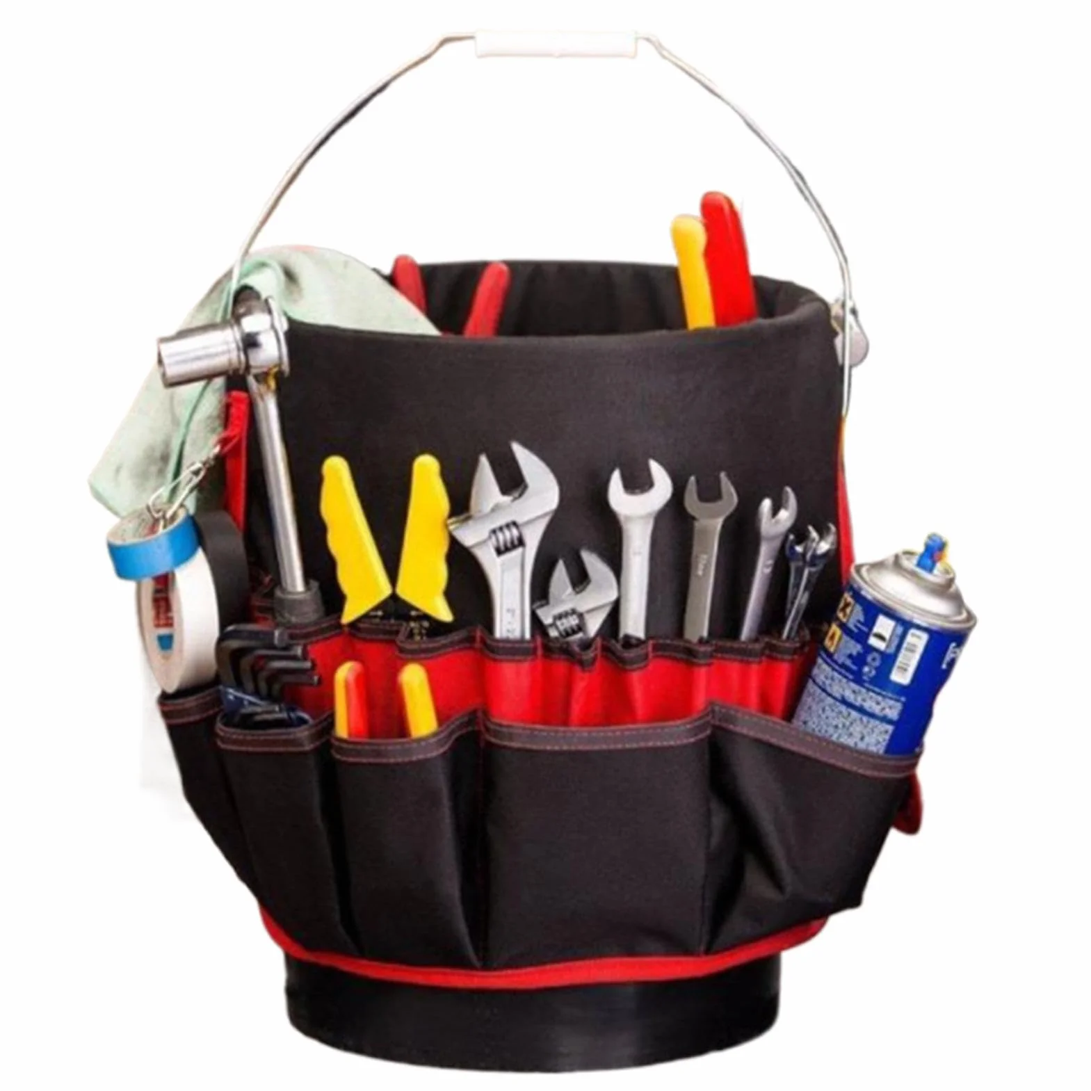 Secchio organizer per attrezzi | Organizer impermeabile per secchio con tasche multiple | Organizer impermeabile per attrezzi da giardinaggio, per cacciaviti, livelli, pinze, chiavi