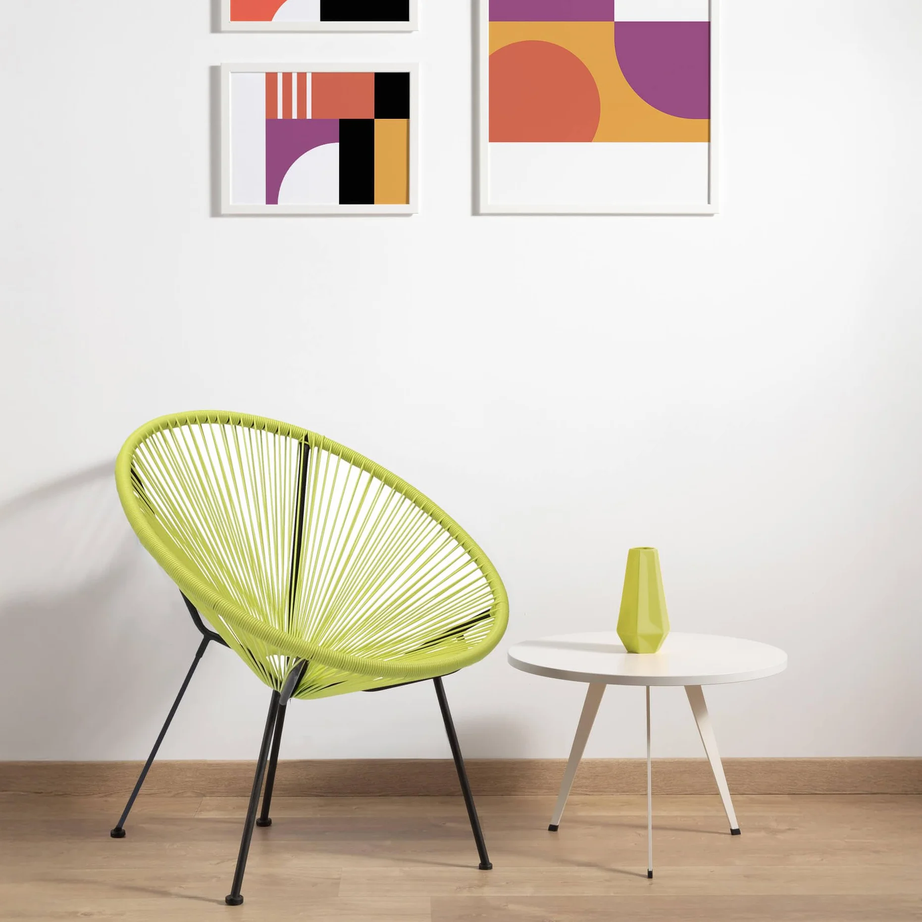 Rebecca Mobili Poltrona da Giardino, Sedia con Seduta Ovale, Giallo Nero, Acciaio PE, Design Rétro, Effetto Rattan, per Esterno Interno - Misure HxLxP: 80 x 70 x 76 cm - Art. RE7159