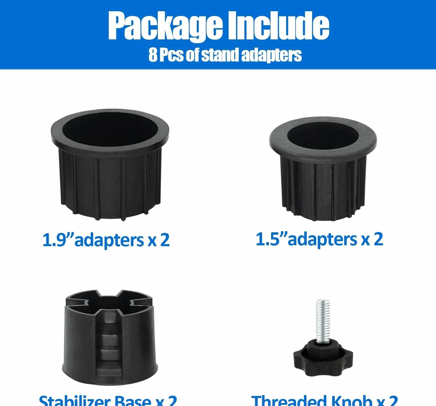 Anelli Riduttori per Ombrellone, 8pcs Anelli Riduttori per Portaombrelli,Accessori per Soporte de Sombrilla, Ricambio per Base per Ombrellone, Adattatore Ombrellone, Riduttori Portaombrelli
