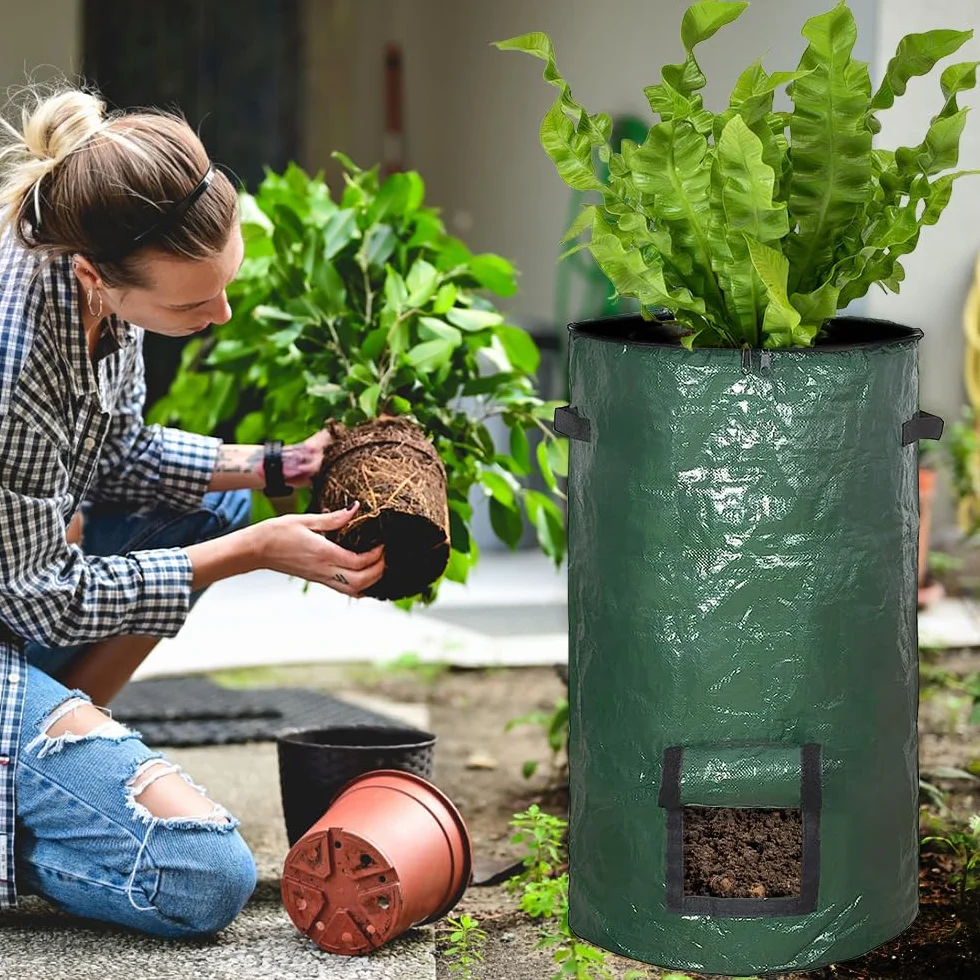 Mizikuu Composter da giardino 120L compostiera rapida con coperchio e finestra di raccolta