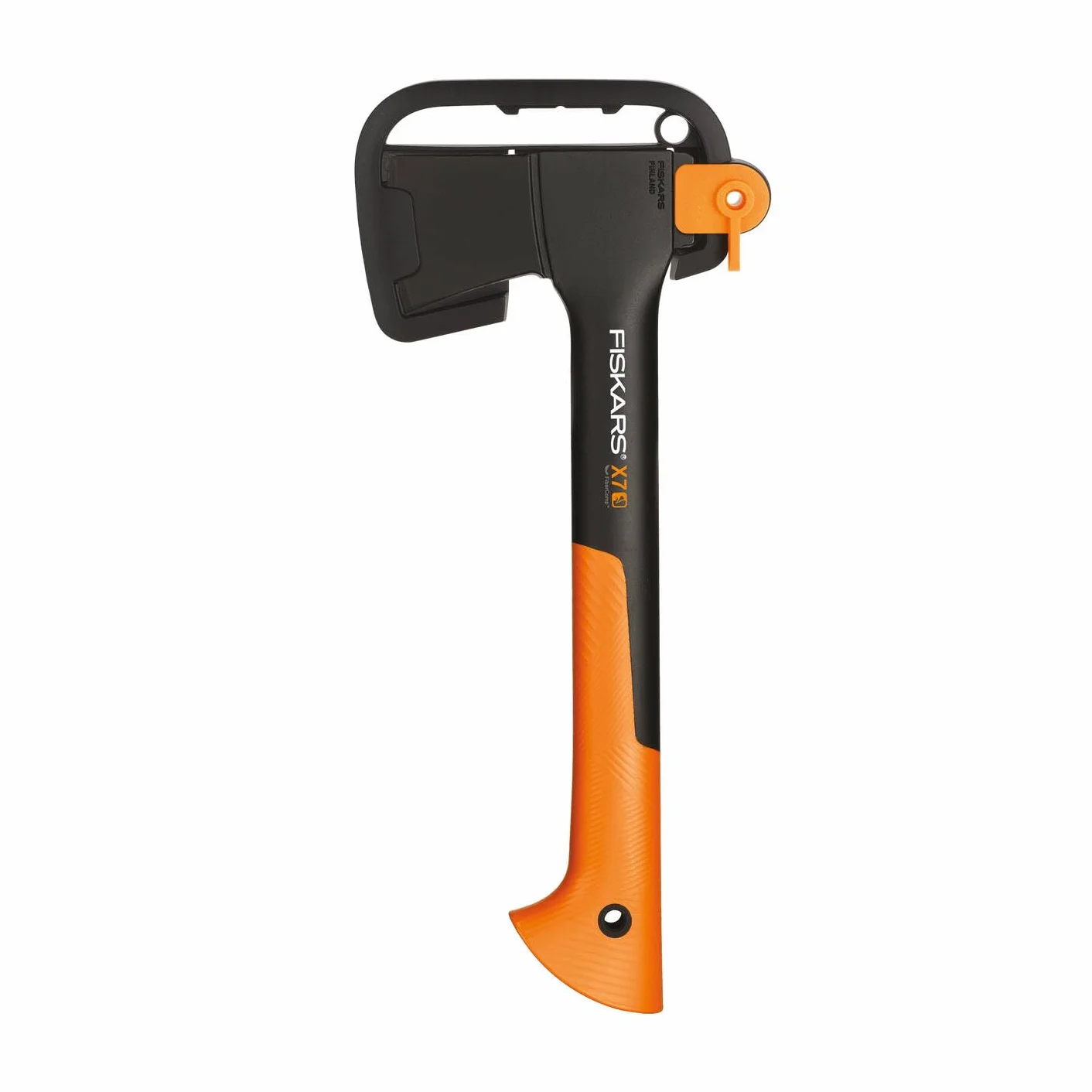 Fiskars Ascia da Taglio 35.5 cm Rivestimento Antiaderente Acciaio Plastica Fibra di Vetro Nero Arancione X7-XS