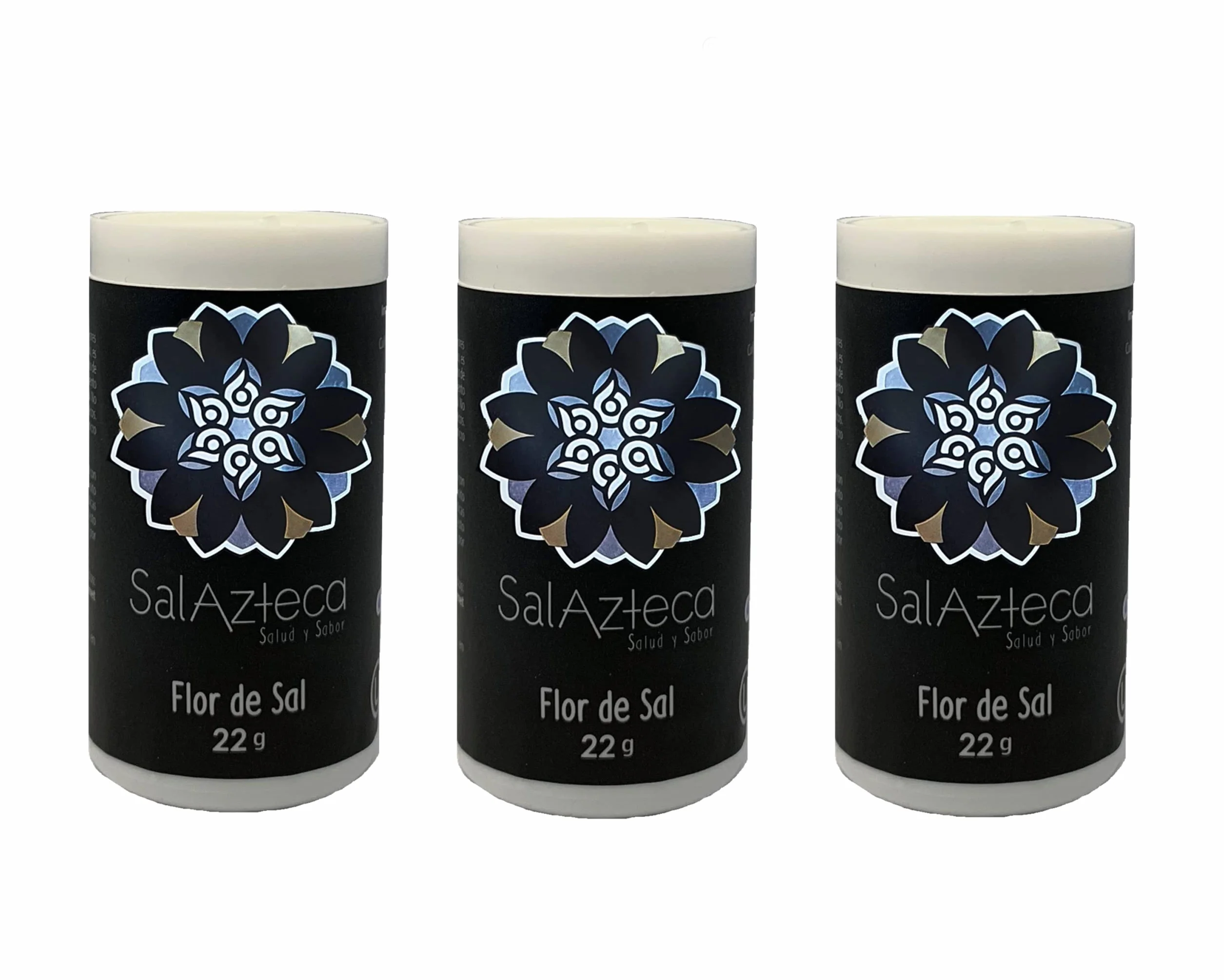 Sal Azteca / Fior di Sale / Fleur de Sel - Sale con meno sodio, alternativa al sale comune, 100% puro e naturale. Ricco di minerali. Ricco di magnesio. Gourmet per eccellenza (22 g 3 unità)