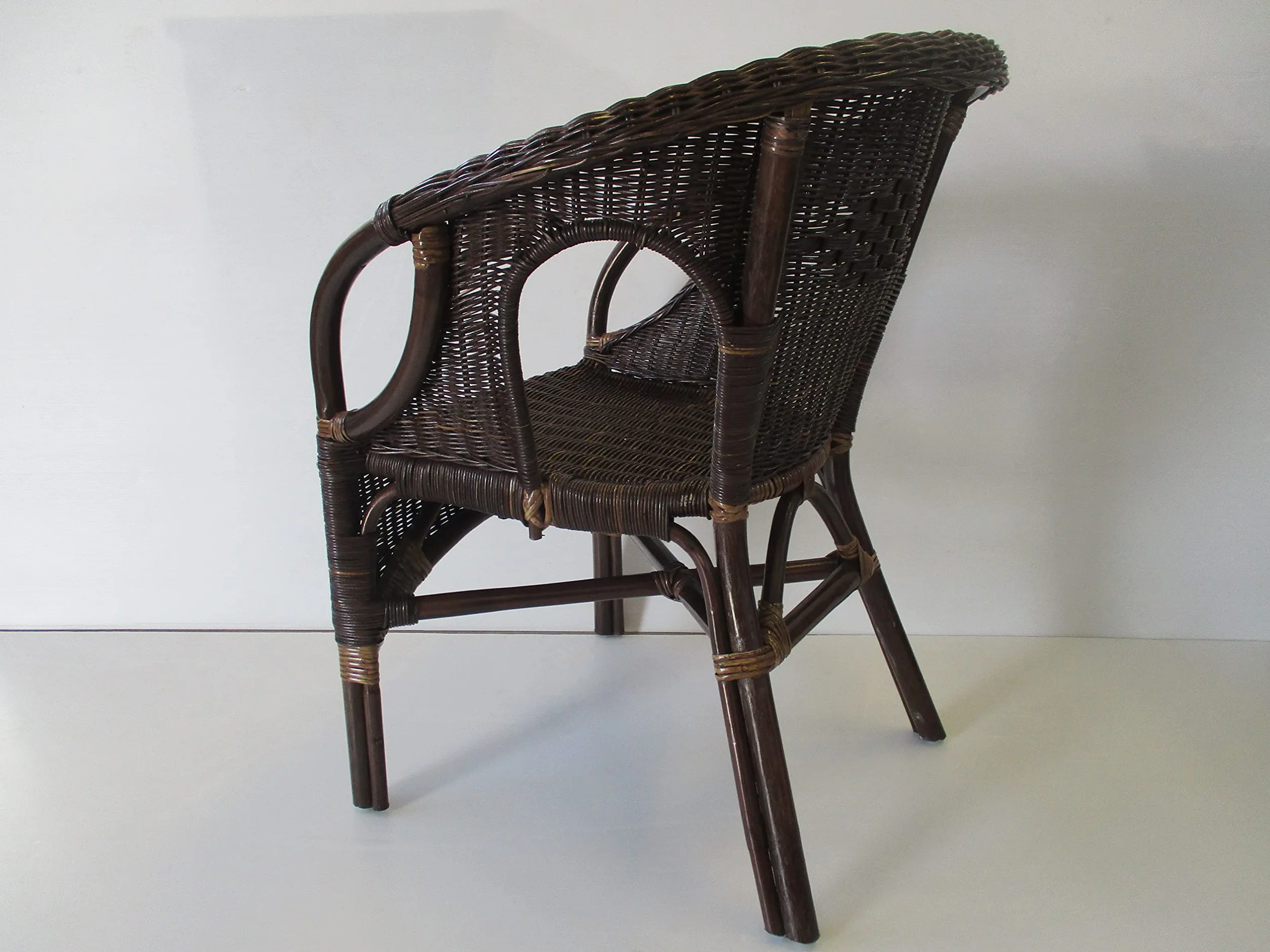 Poltrona Vimini rattan midollino Naturale color noce rinforzata in tutte le sua parti robusta