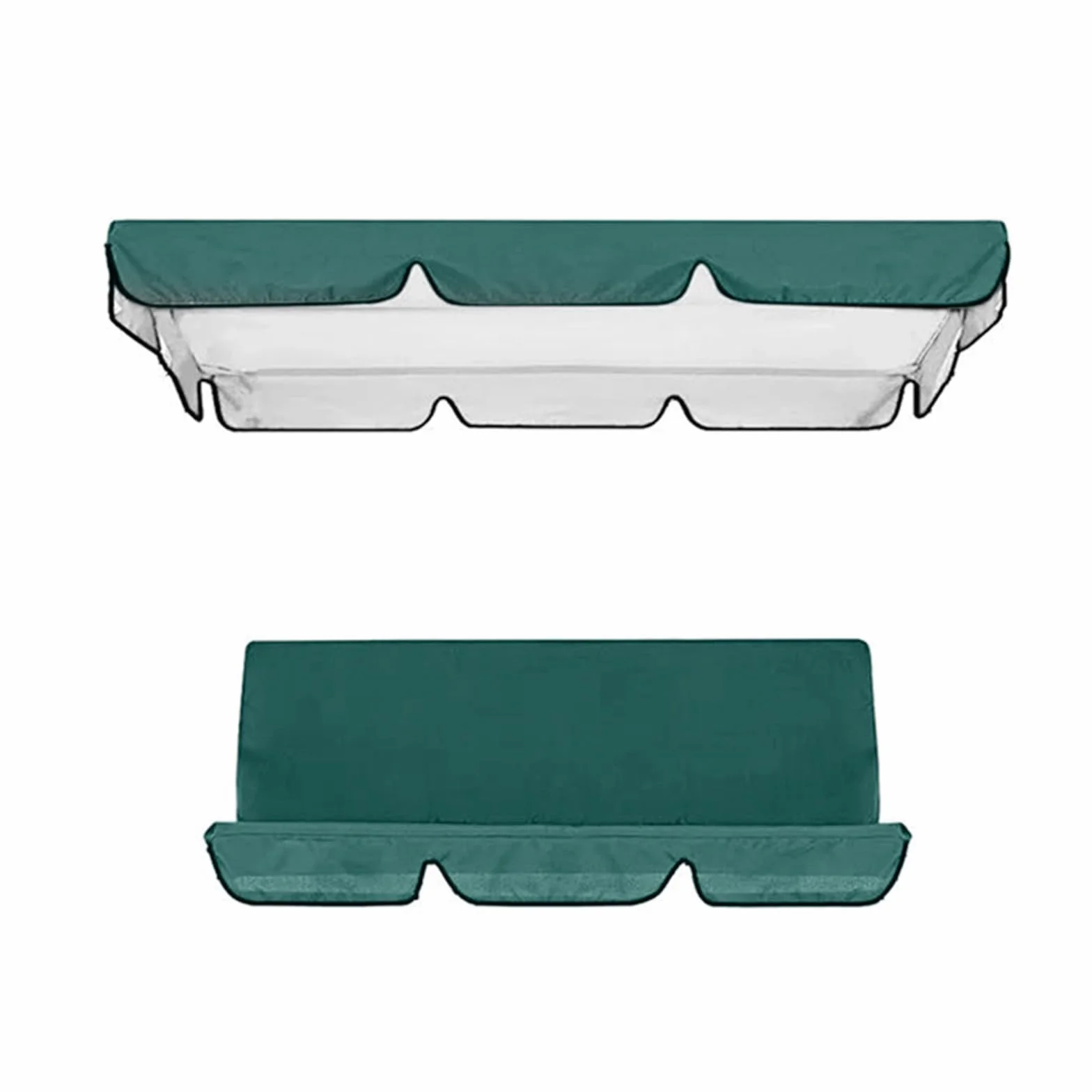 Set di ricambio per dondolo da giardino Oxford 210D, resistente alle intemperie, 3 posti, con protezioni per sedie, resistente ai raggi UV, per mobili da esterno e patio, grigio (verde, 195 x 125 x 15