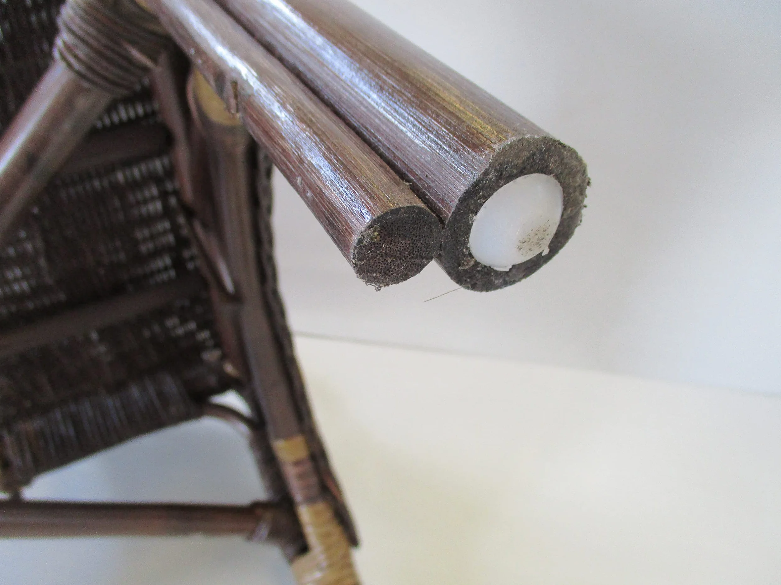 Poltrona Vimini rattan midollino Naturale color noce rinforzata in tutte le sua parti robusta
