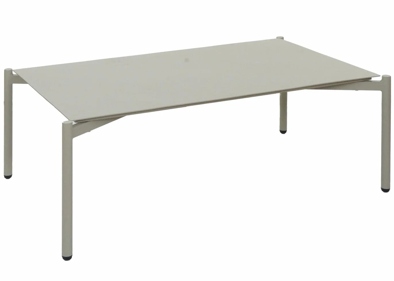 Mendler Tavolino da giardino in alluminio HWC-O11, tavolo da salotto per esterni da caffè da balcone, 105x65cm - verde chiaro