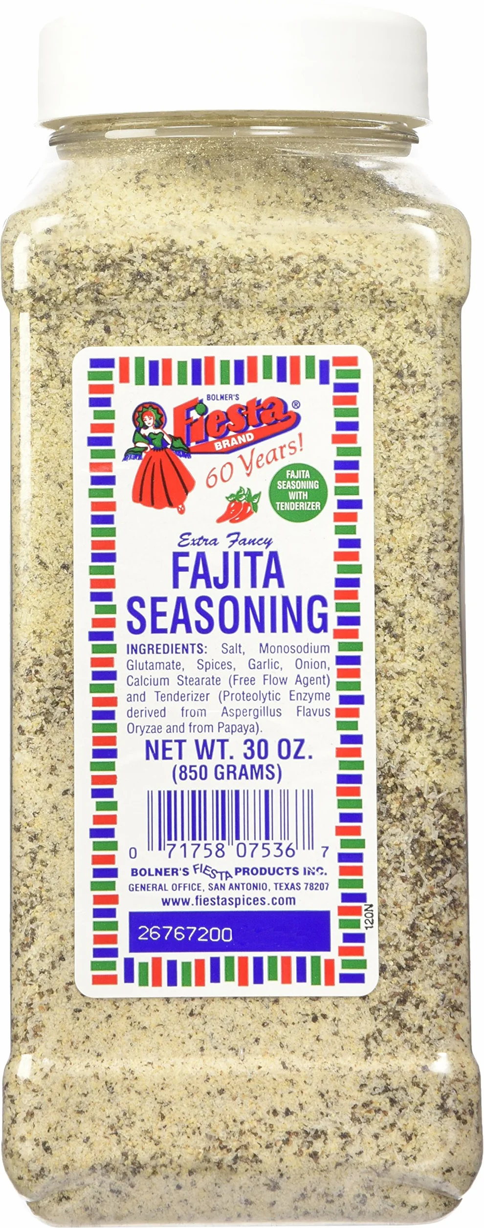 Bolner's Fiesta Extra Fancy Fajita Seasoning, 30-Ounce Plastic Canister by Bolner's Fiesta