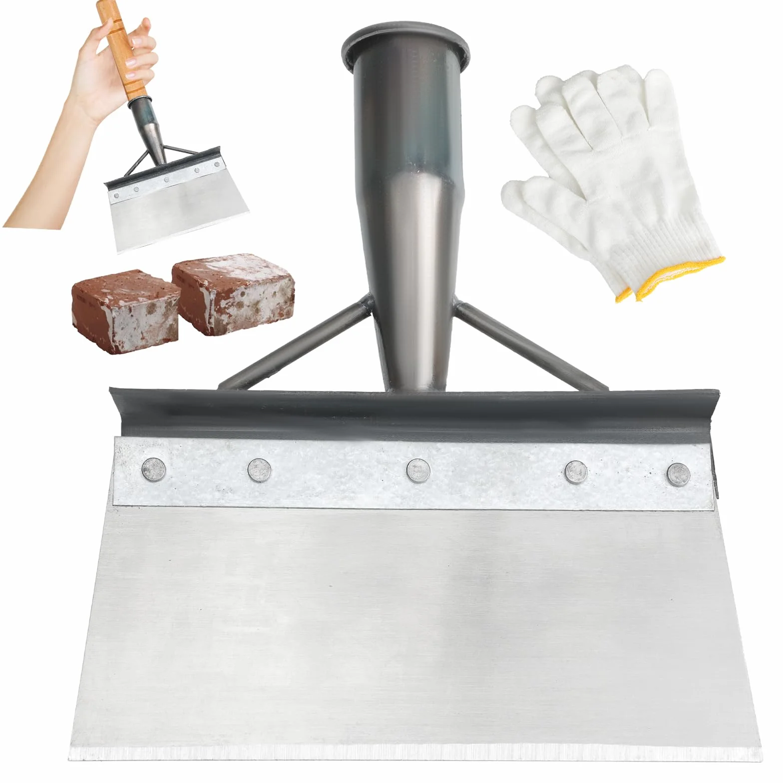 Pala di Pulizia Multifunzionale 20CM Pala da Giardino, Pala da Giardinaggio a Testa Piatta Pala Pulizia All'Aperto Strumento per Diserbo, Vanga da Giardino