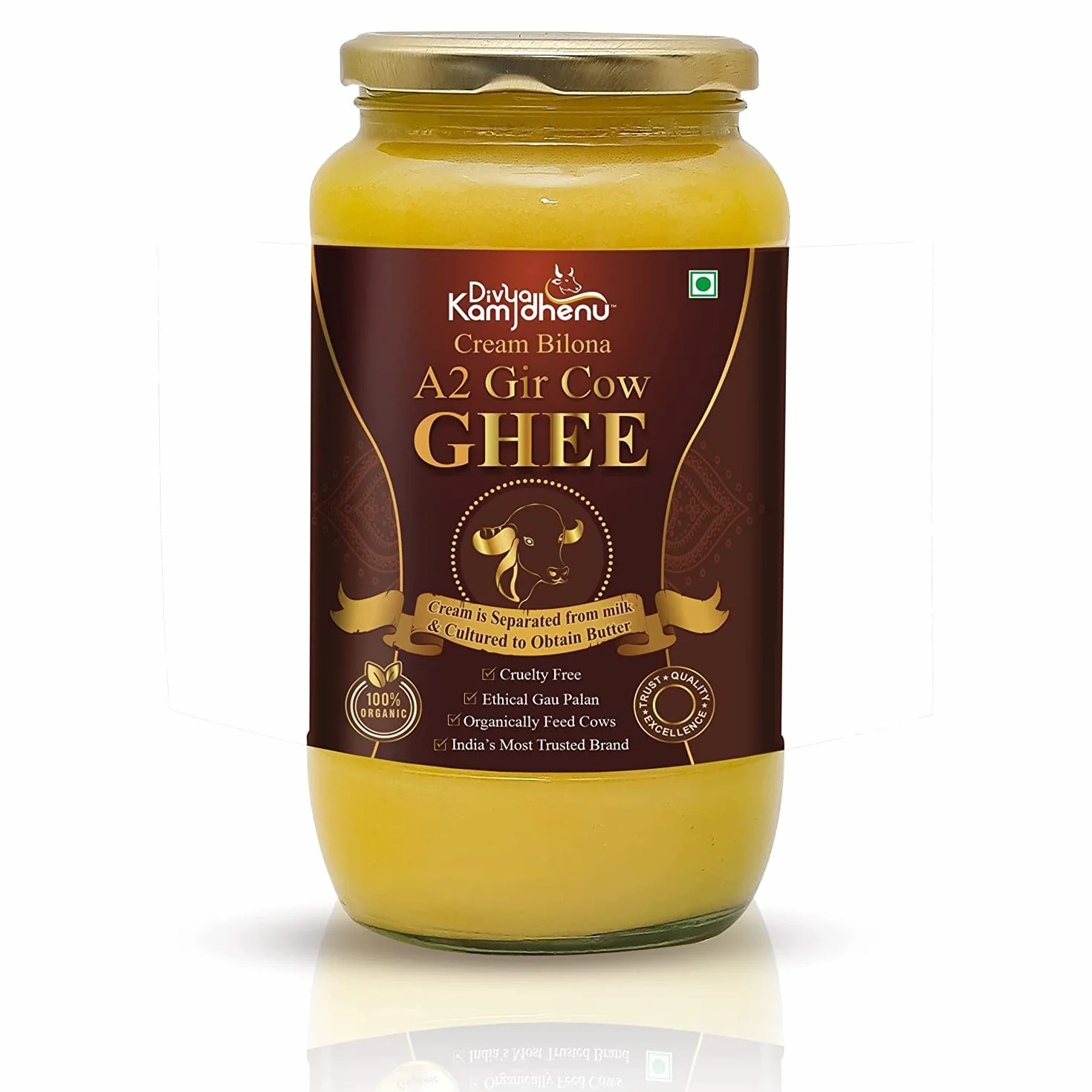 Divya Kamdhenu Cream Bilona A2 Gir Cow Ghee 500 ml