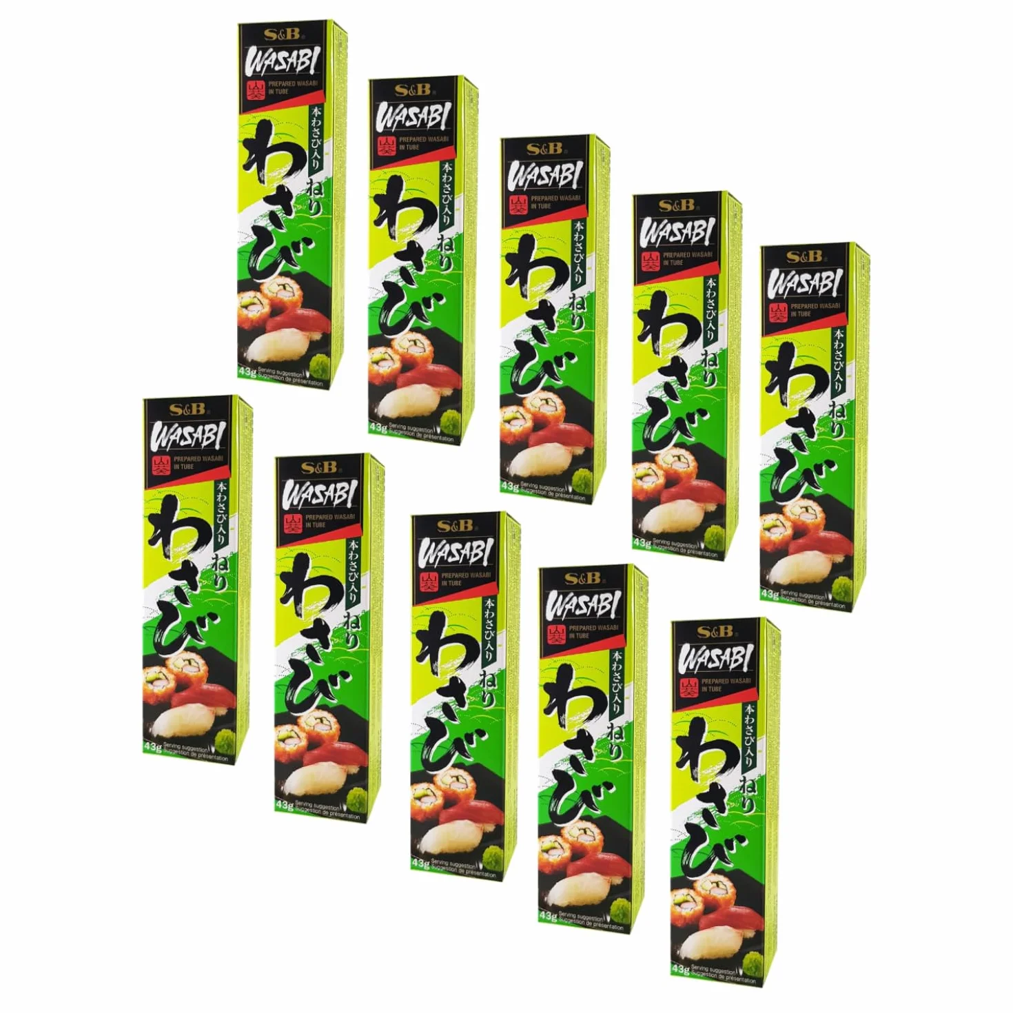 S&B® | Pasta Rafano Piccante Wasabi | Tubetto Salsa Wasabi Condimento Cucina - 10 Confezioni