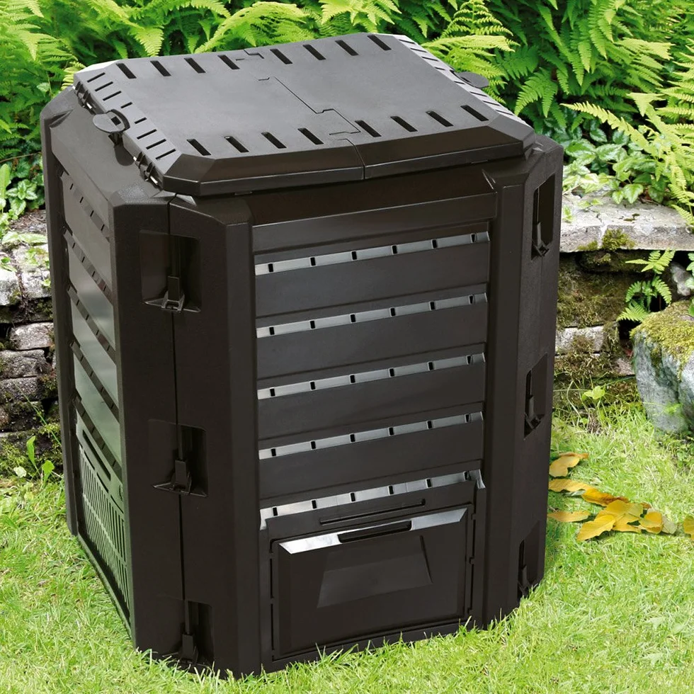 DEUBA Compostiera 1600L 261x72x83cm Compostaggio Veloce Resistente alle Intemperie