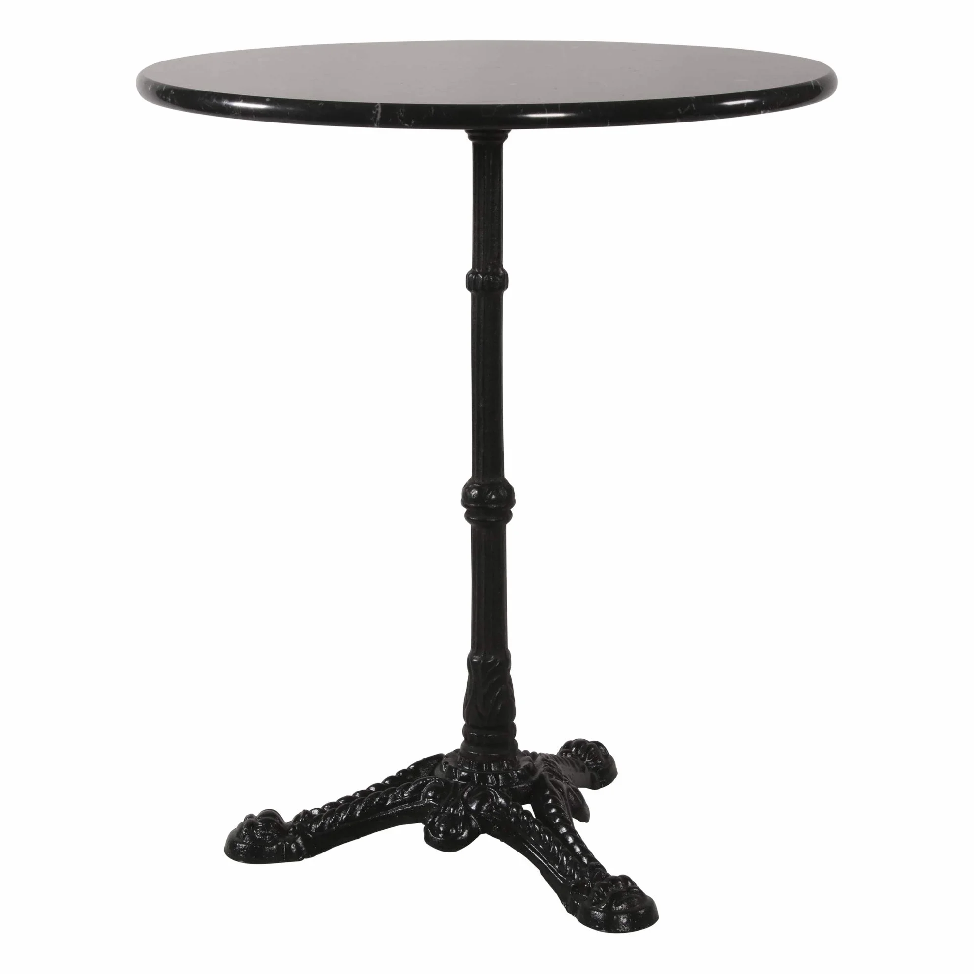Tavolo da bistrot Gastro in marmo con base in ghisa, diametro 60 x 73 cm, nero