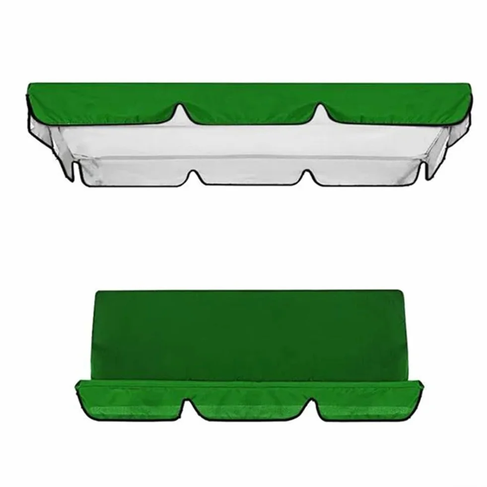 Set di ricambio per dondolo da giardino Oxford 210D, resistente alle intemperie, 3 posti, con protezioni per sedie, resistente ai raggi UV, per mobili da esterno e patio, grigio (verde, 195 x 125 x 15
