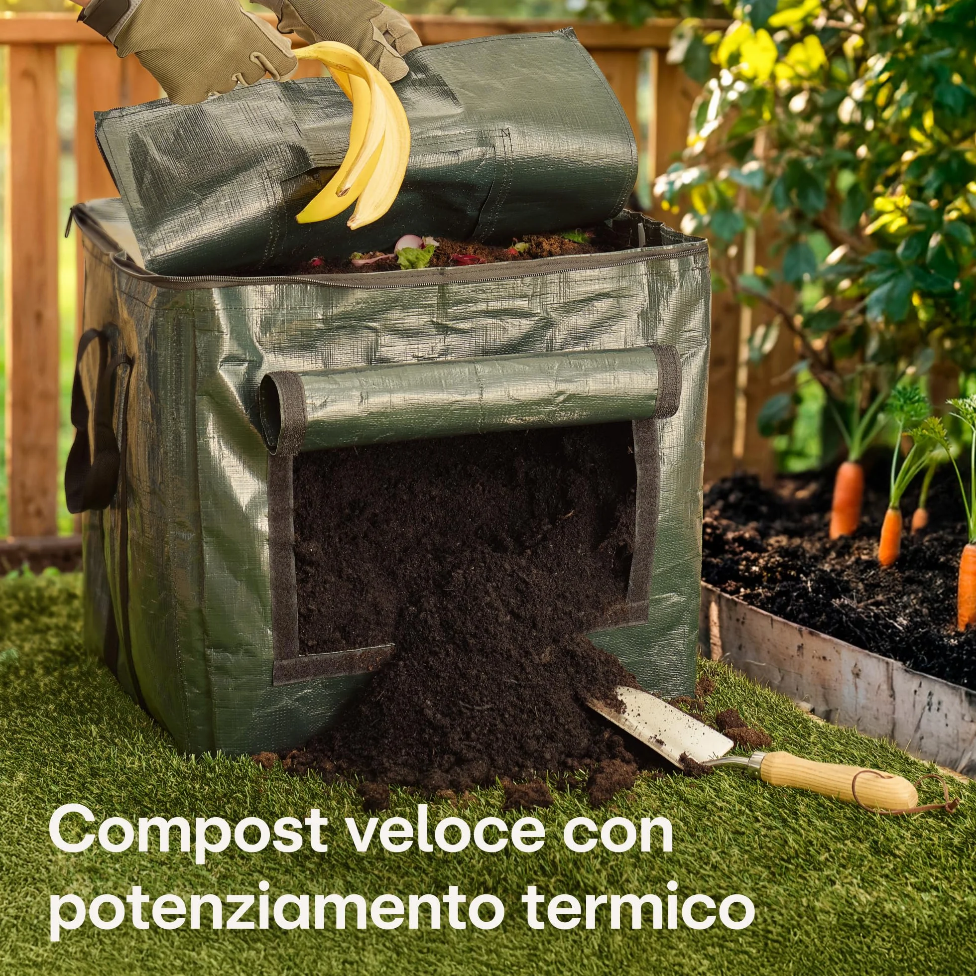 Praknu Piccola Compostiera da Giardino 85 L - Salvaspazio - Resistente alle Intemperie - Compostatore Rapido per Rifiuti da Cucina