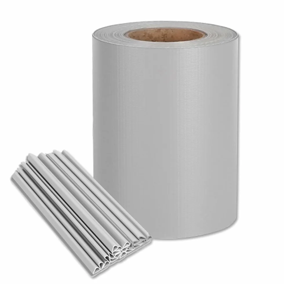 EFFE Fasce PVC frangivista con 20 Clip | Barriera per recinzioni Grigio Chiaro