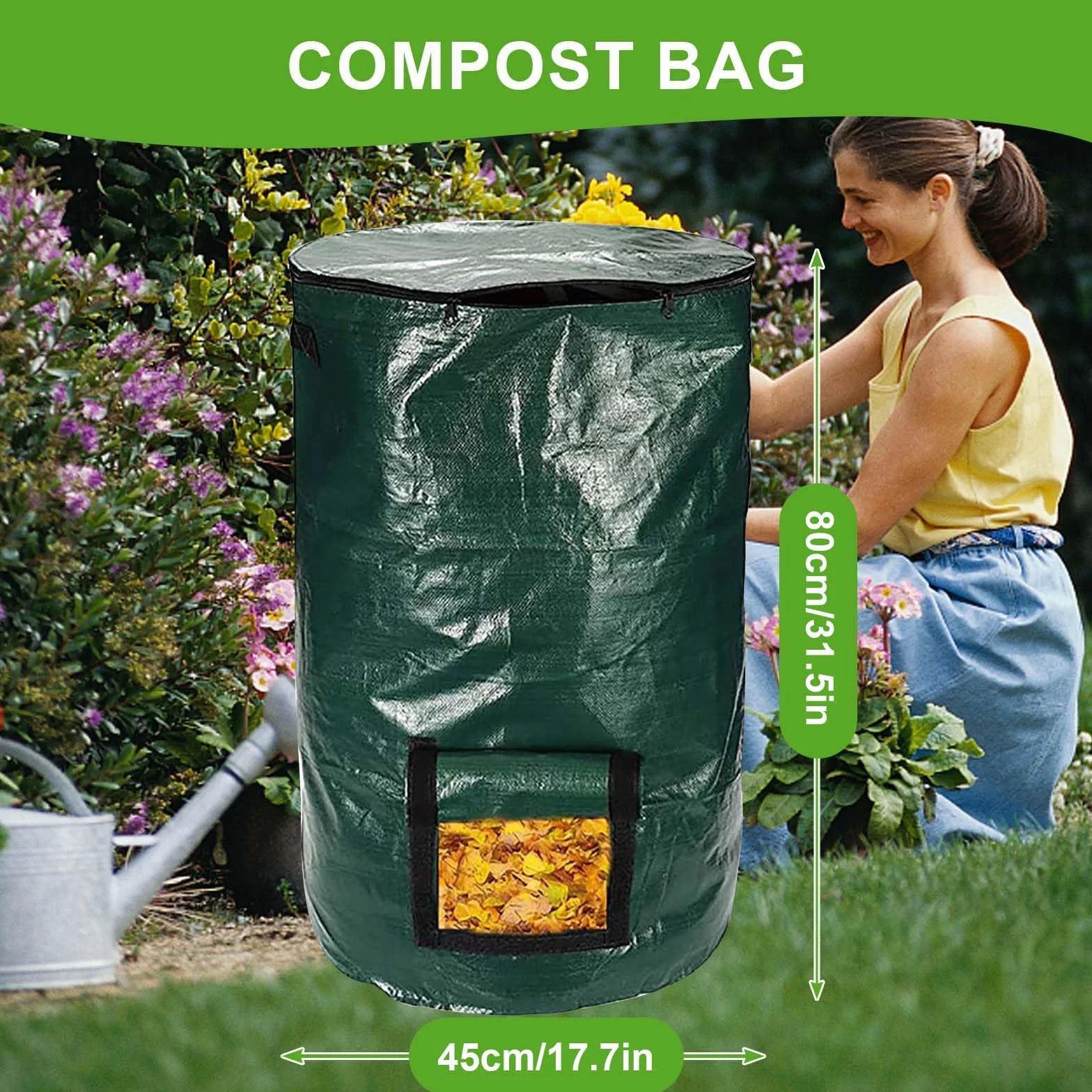 Garden Stand Up Composter 34 Gallon Compostiera Domestica per Balcone Giardino