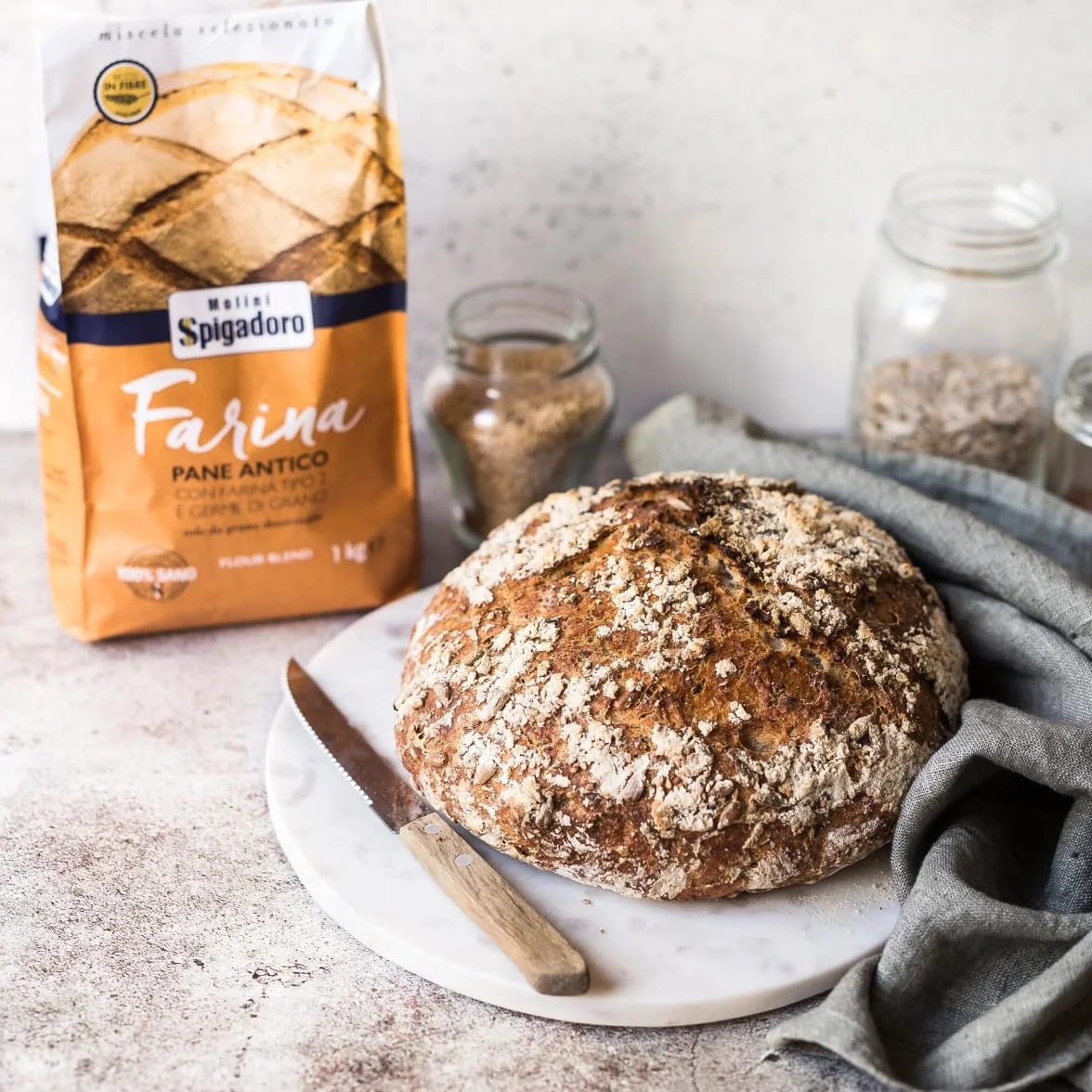 Molini Spigadoro Mix Farina Pane Antico (10 pezzi x 1kg) miscela con farina tipo 2 da grano 100% Italiano, Decorticato con germe di grano