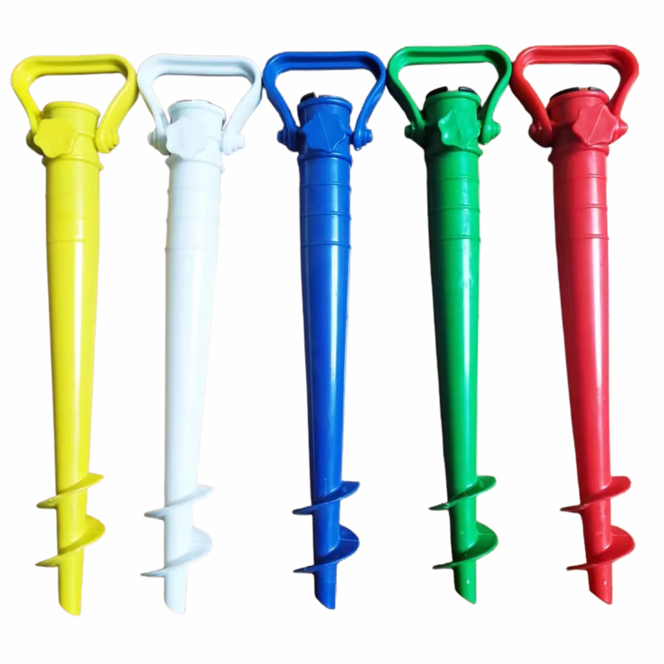 YASTA 2 pz Picchetto per Ombrellone da Spiaggia 38cm Puntale Antivento con Vite Supporto Universale con Punta Girevole Trivella per Sabbia Mare Prato Adattatore per Fissaggio Rapido in Plastica ABS
