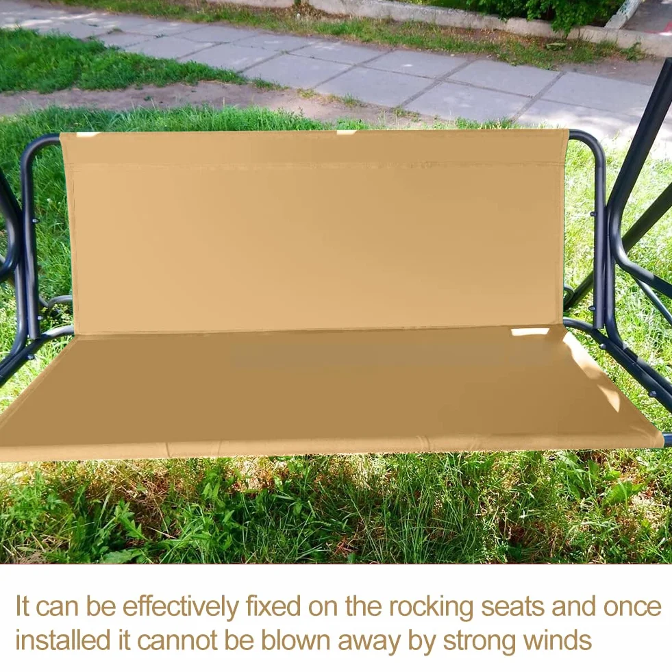 WingFly Coprisedile da Giardino per Dondolo, per Sedia a Dondolo da Giardino, Coprisedili per Altalena da Giardino, Copertura per Sedia da Giardino, 2 e 3 Posti (beige, 158 * 52 * 52cm)