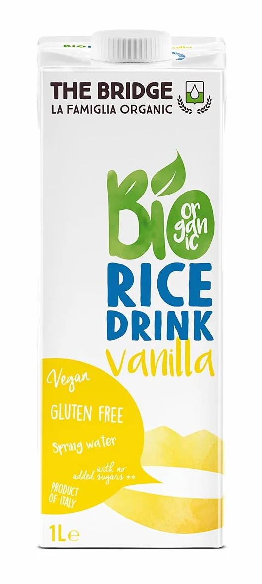 The Bridge - Bio Rice Drink Vanilla - Bevanda Biologica a base di Riso alla Vaniglia (Formato da 1 litro, Scatola da 12 pezzi)