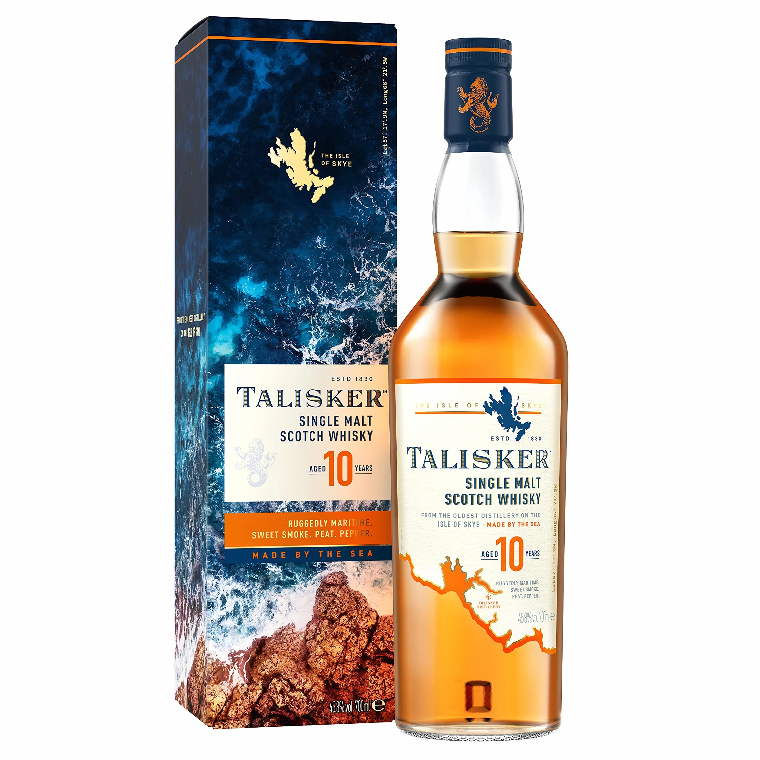 Talisker 10 Anni Single Malt Scotch Whisky con Astuccio - 700 ml