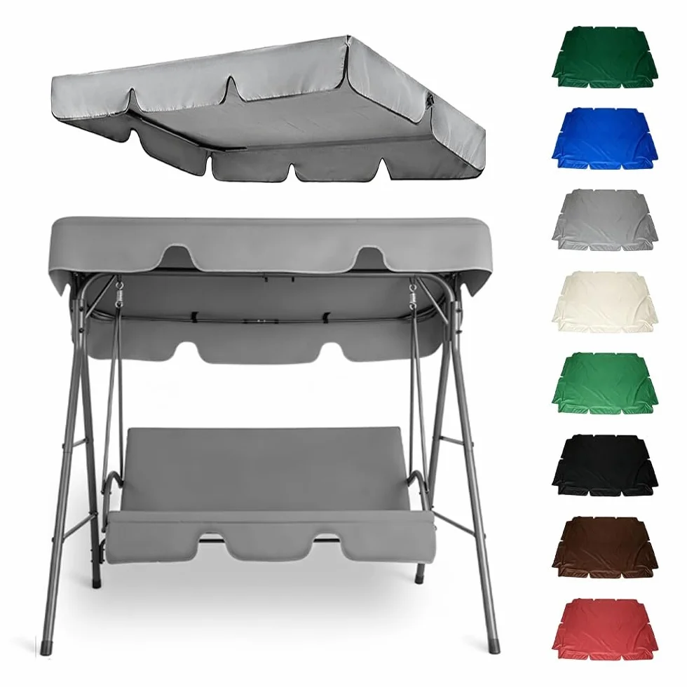 Tetto di Ricambio per Dondolo da Giardino Tettuccio per Dondolo da 3 Posti Copertura di Ricambio per Altalena da Esterno Impermeabile Tenda da Sole Tetto(Gray,75x47in-190x120cm)
