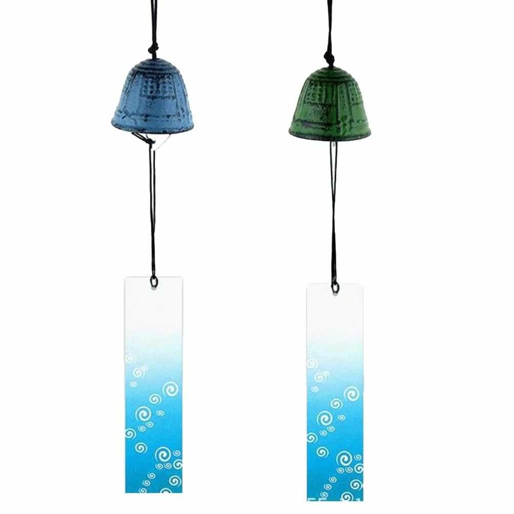 2 campane a vento giapponesi Furin in Ghisa, stile tempio, decorazione Zen, Feng Shui, decorazione da appendere all'aperto