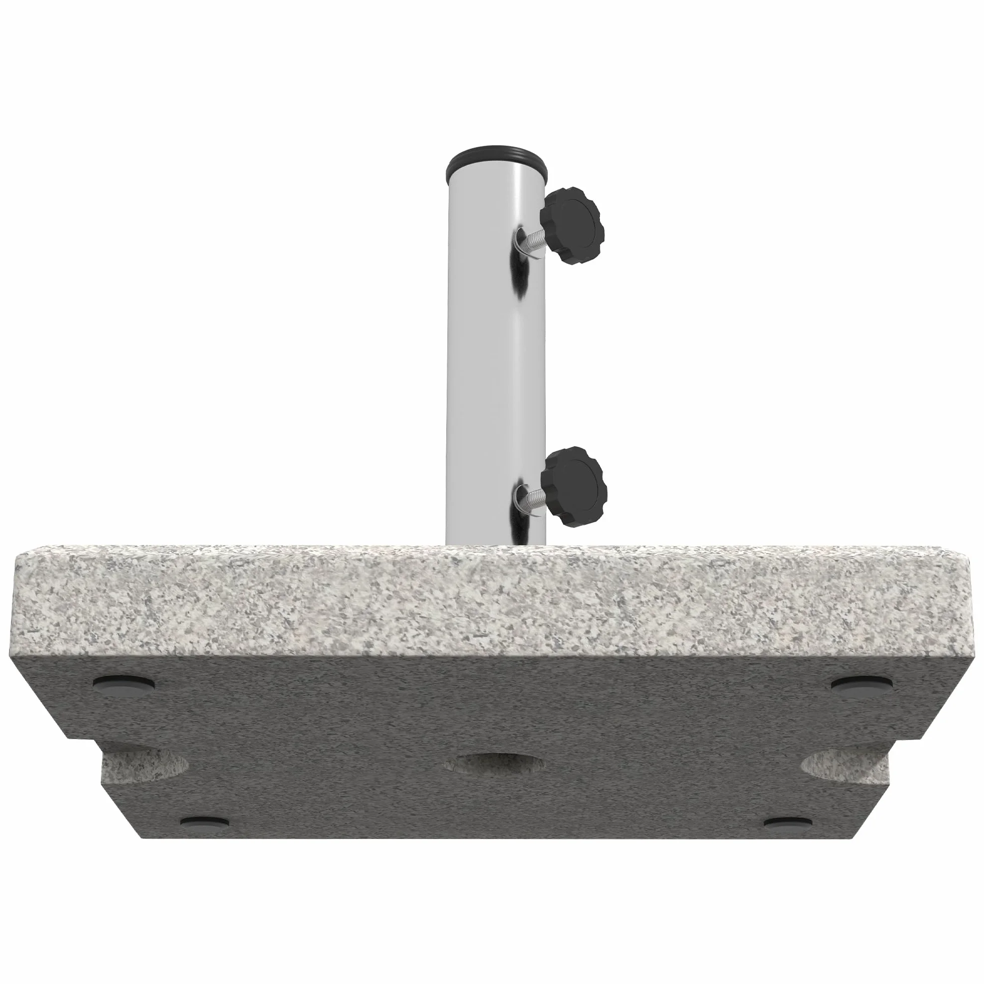 Outsunny Base per Ombrellone da Giardino 25kg per Pali da Ø32mm, Ø38mm e Ø48mm, Base Ombrellone in Granito e Acciaio Inox con Manopole Laterali e Maniglie, 38x38x38 cm, Grigia