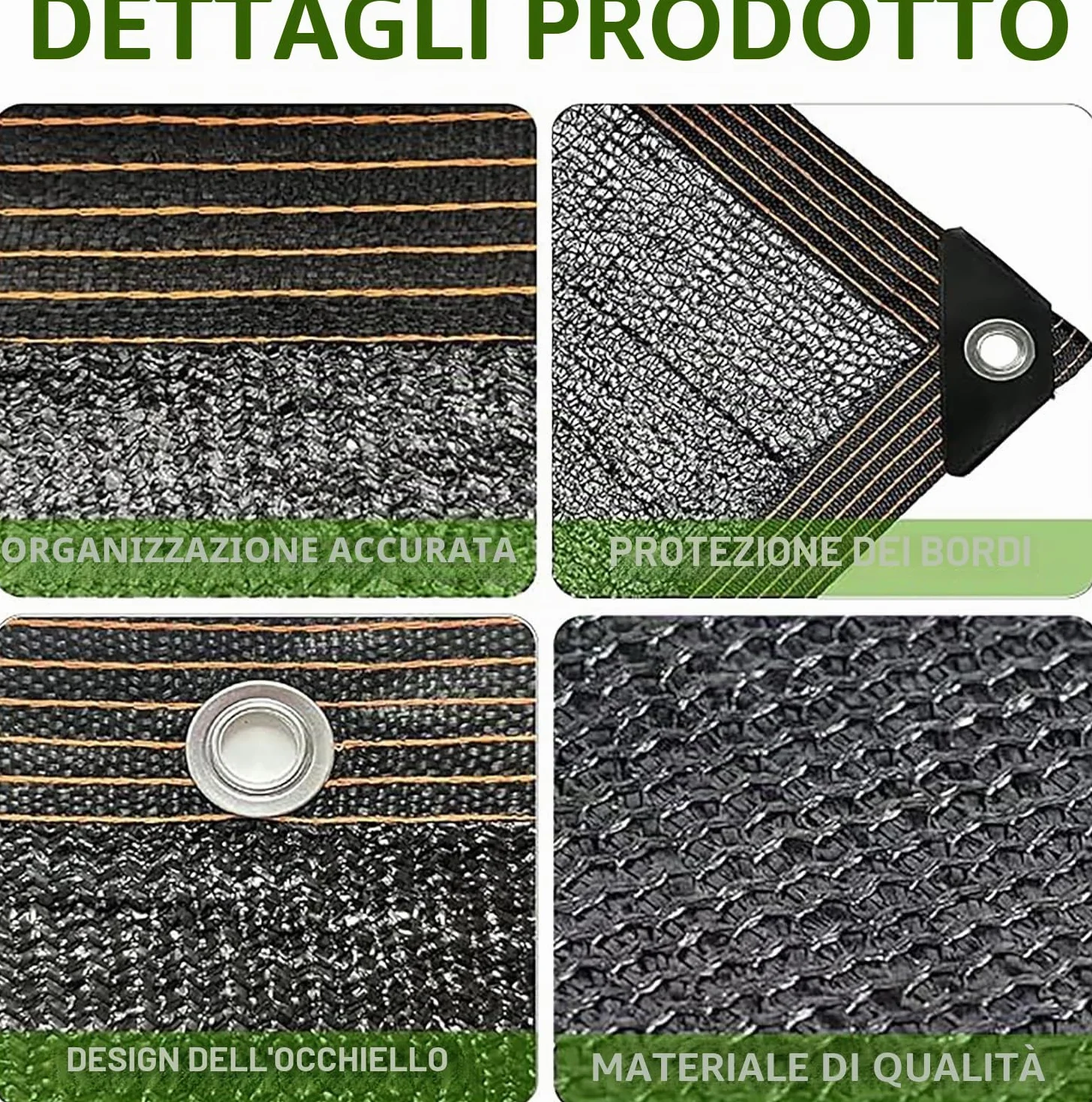 Rete Ombreggiante,4x5M Telo Ombreggiante Occhiellato,90% Panno Ombra con Occhielli,Tessuto Ombreggiante,Panno Ombreggiante,Rete Parasole,per Giardino,Pergola,Piante da Patio,Serra,Pollaio