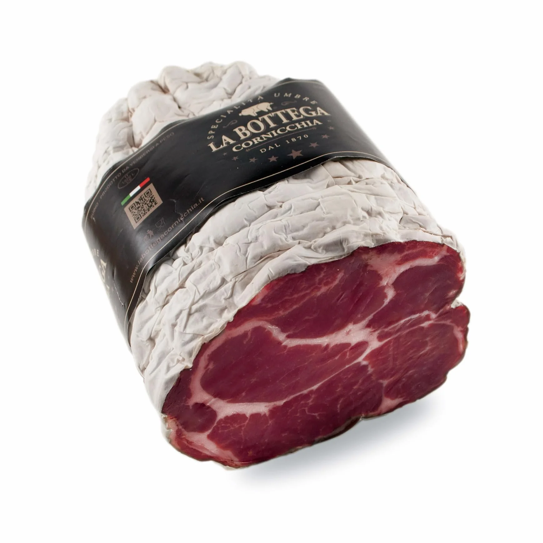 La Bottega Cornicchia CAPOCOLLO di Maiale Stagionato | SENZA GLUTINE, Senza LATTOSIO | Specialità Umbra | 100% Made in Italy | Prodotto Sottovuoto | Trancio 700 gr.