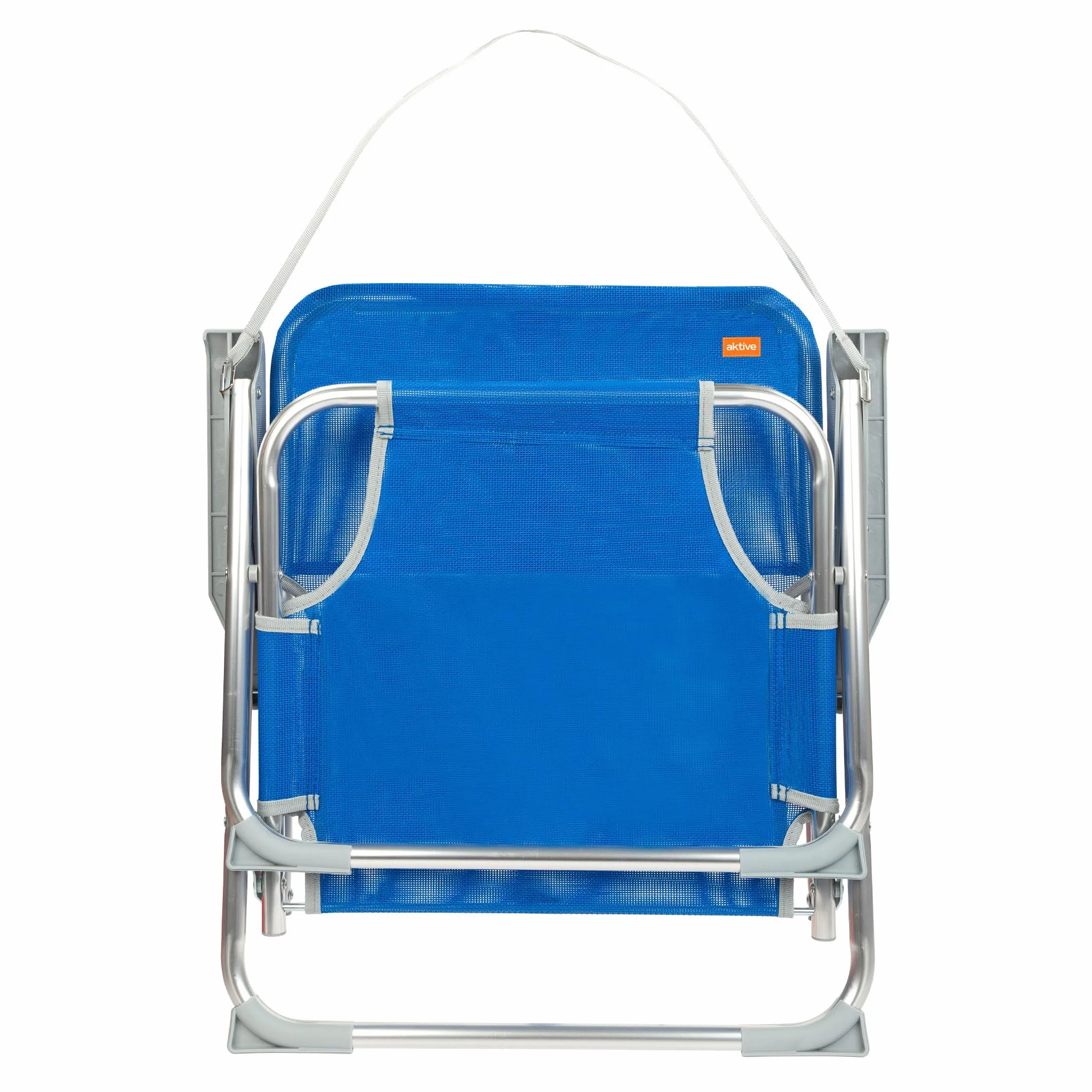 AKTIVE 62605 – Sedia da spiaggia pieghevole fissa in alluminio, 55 x 34 x 71 cm, con maniglia